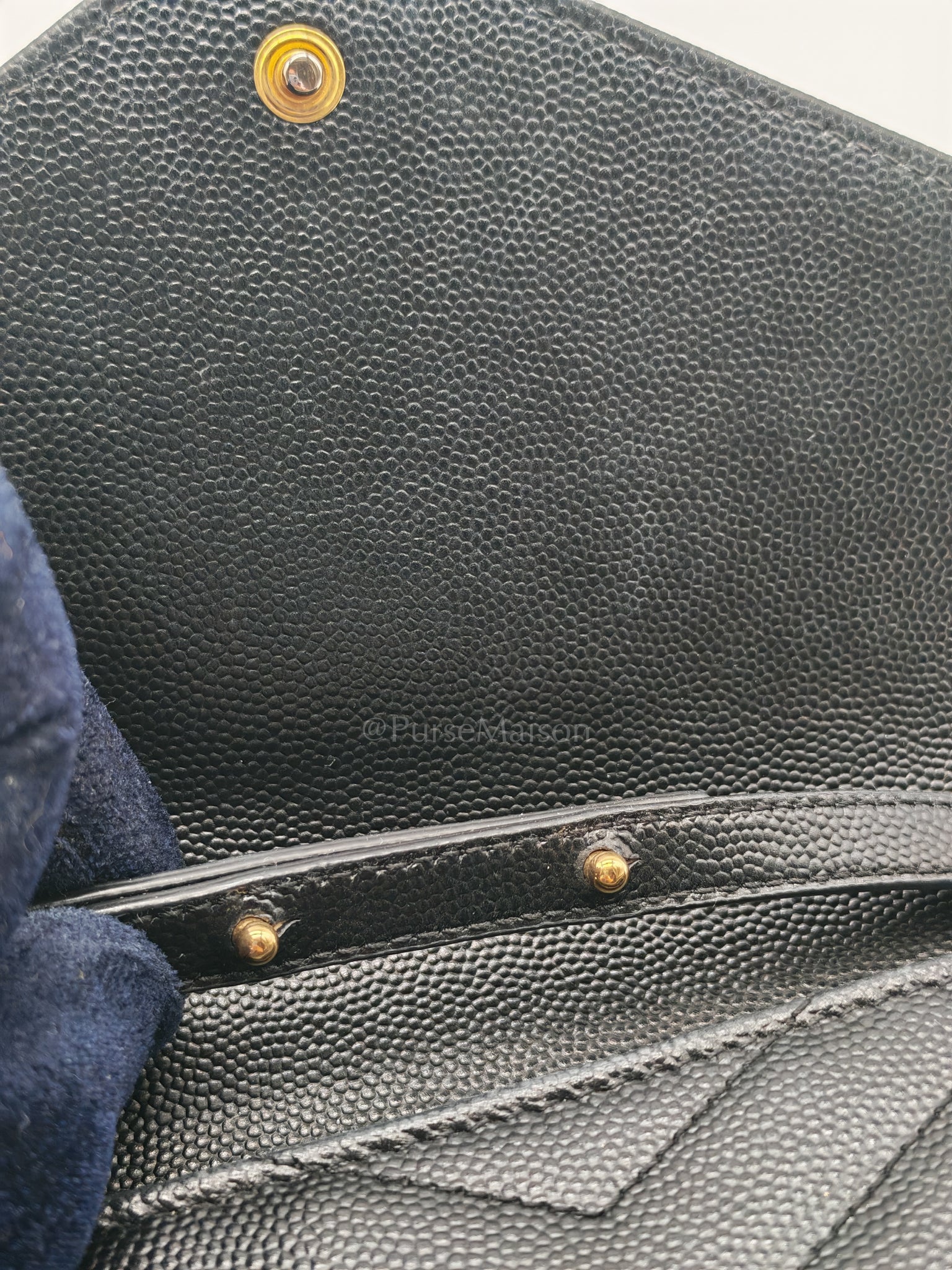 Envelope Wallet On Chain (WOC) in Black Chevre Leather Chain Bag | Purse Maison Luxury Bags Shop