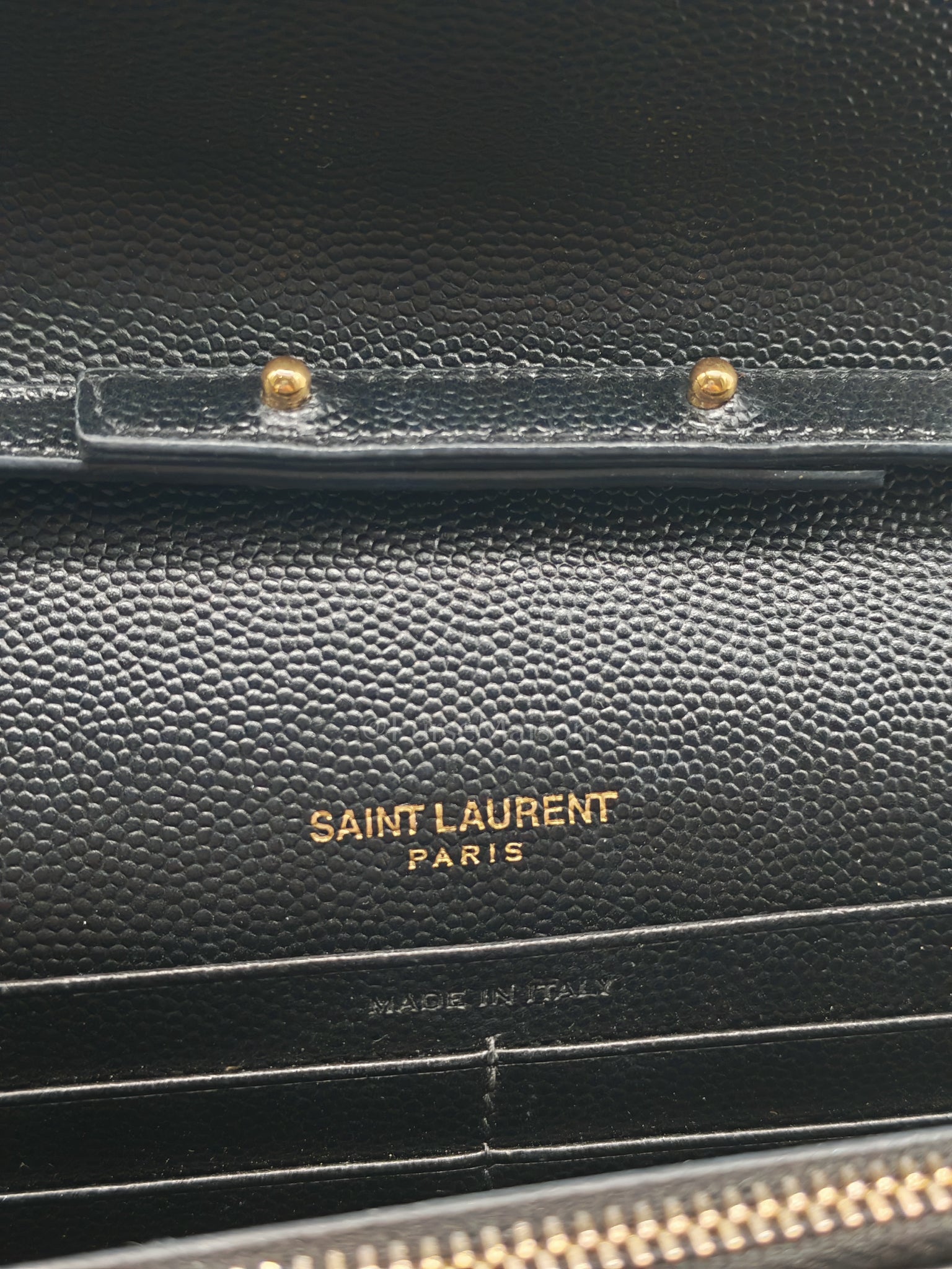 Envelope Wallet On Chain (WOC) in Black Chevre Leather Chain Bag | Purse Maison Luxury Bags Shop