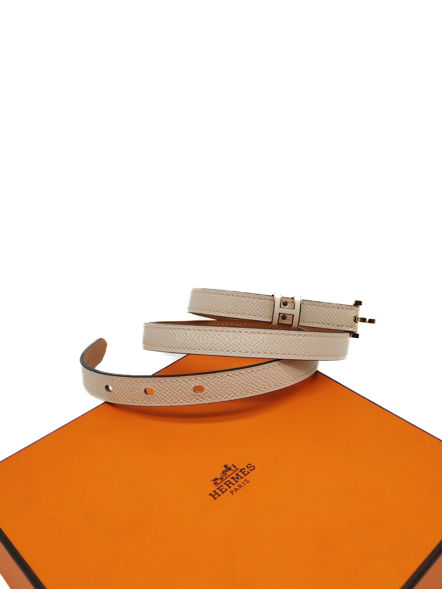 F Pop H Belt in Craie Epsom Leather Stamp Z(2021) Size 75cm