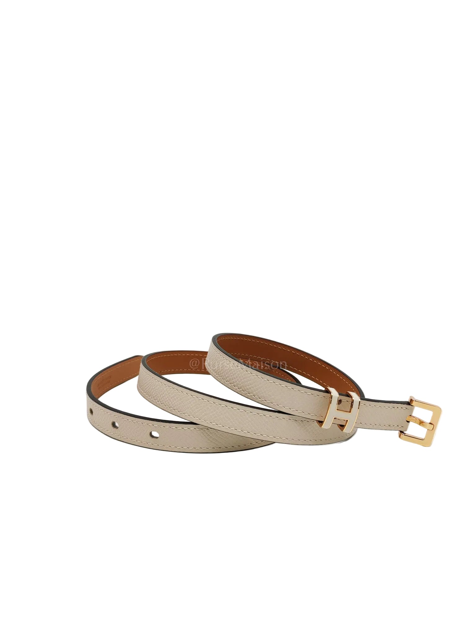 F Pop H Belt in Craie Epsom Leather Stamp Z(2021) Size 75cm