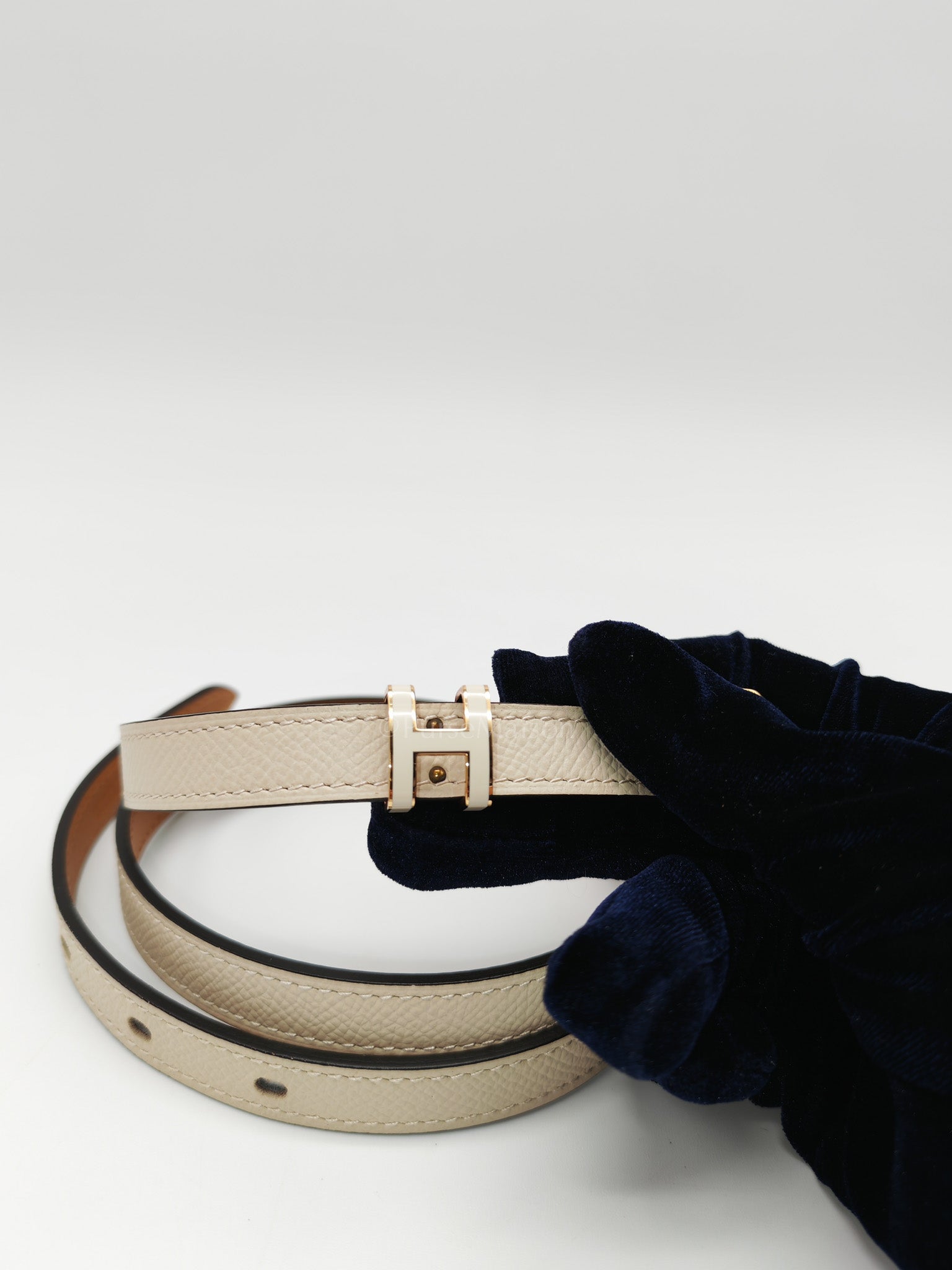 F Pop H Belt in Craie Epsom Leather Stamp Z(2021) Size 75cm