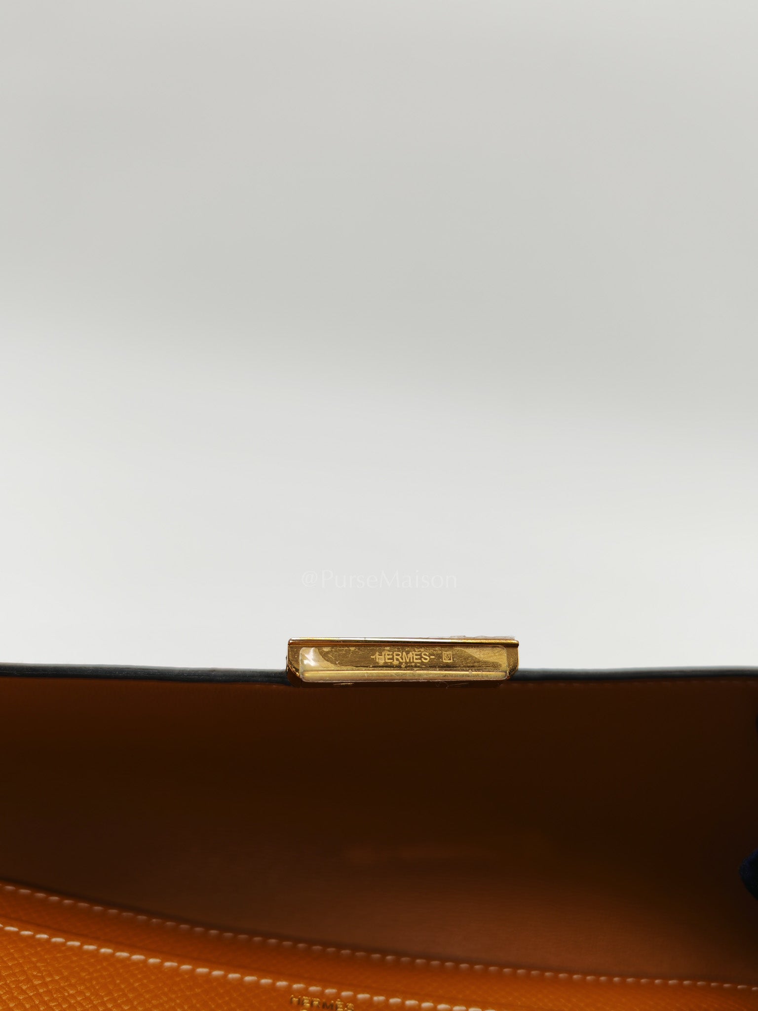 Constance To Go in Toffee Epsom Leather & Gold Hardware Stamp D (2019)