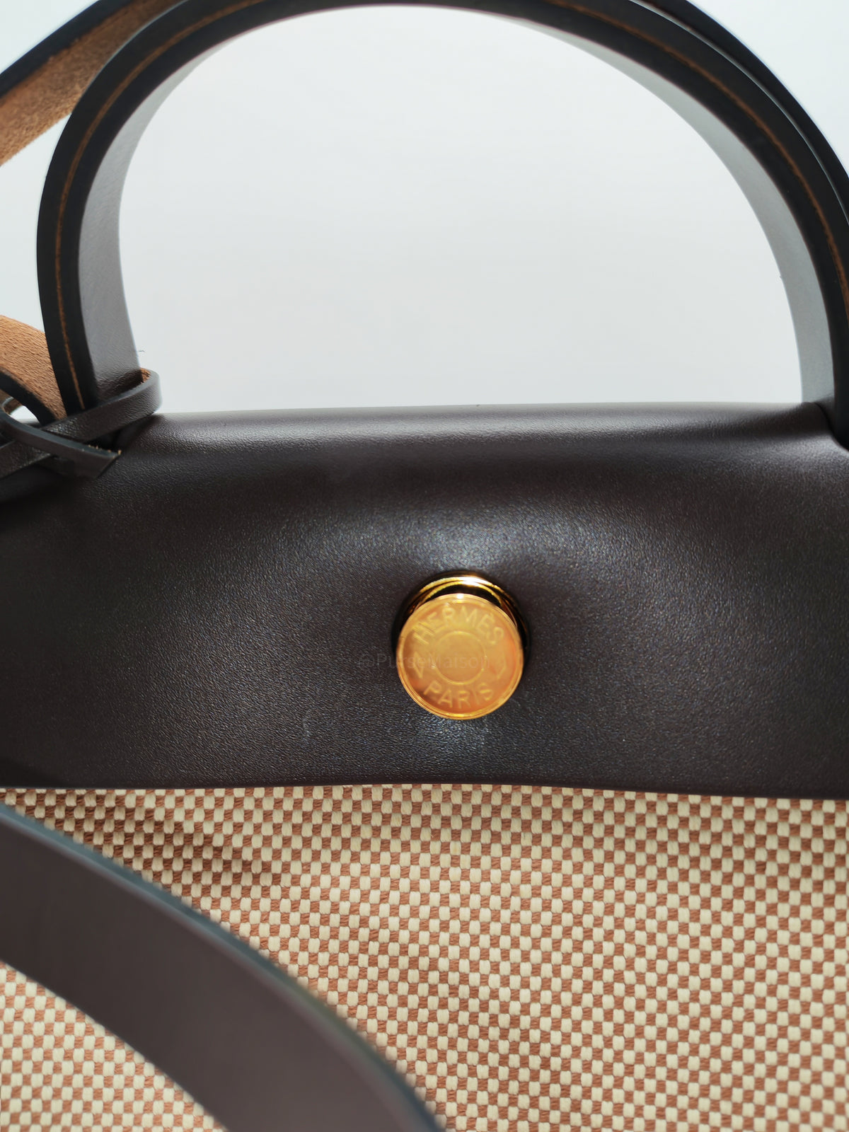 Hermès Herbag Zip PM 31 Ecru, Beige Toile H Ebene Hunter Gold Hardware Stamp W (2024)