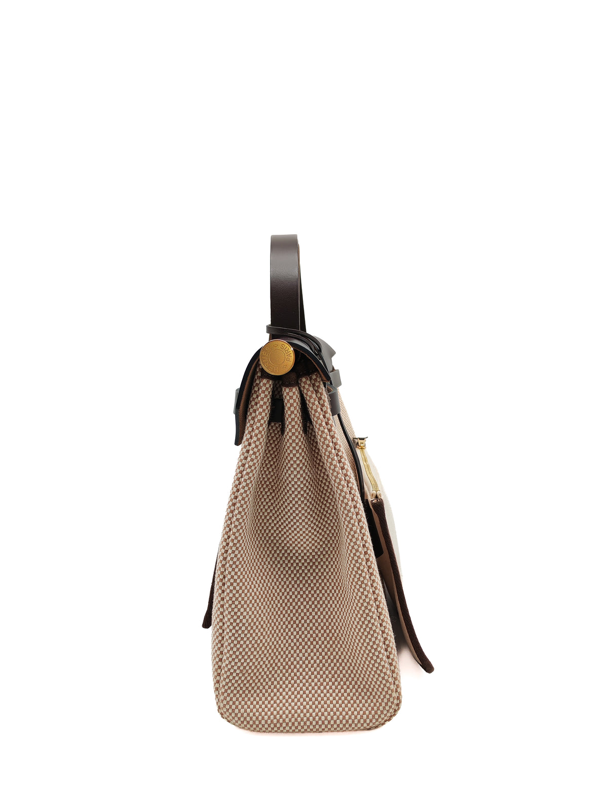 Hermès Herbag Zip PM 31 Ecru, Beige Toile H Ebene Hunter Gold Hardware Stamp W (2024)