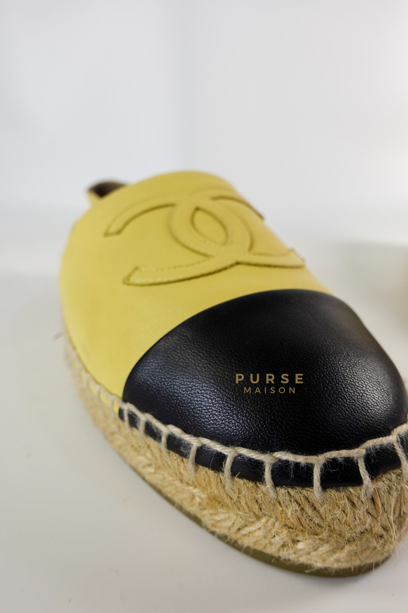 Espadrilles in Yellow & Black Lambskin Size 37 EU | Purse Maison Luxury Bags Shop