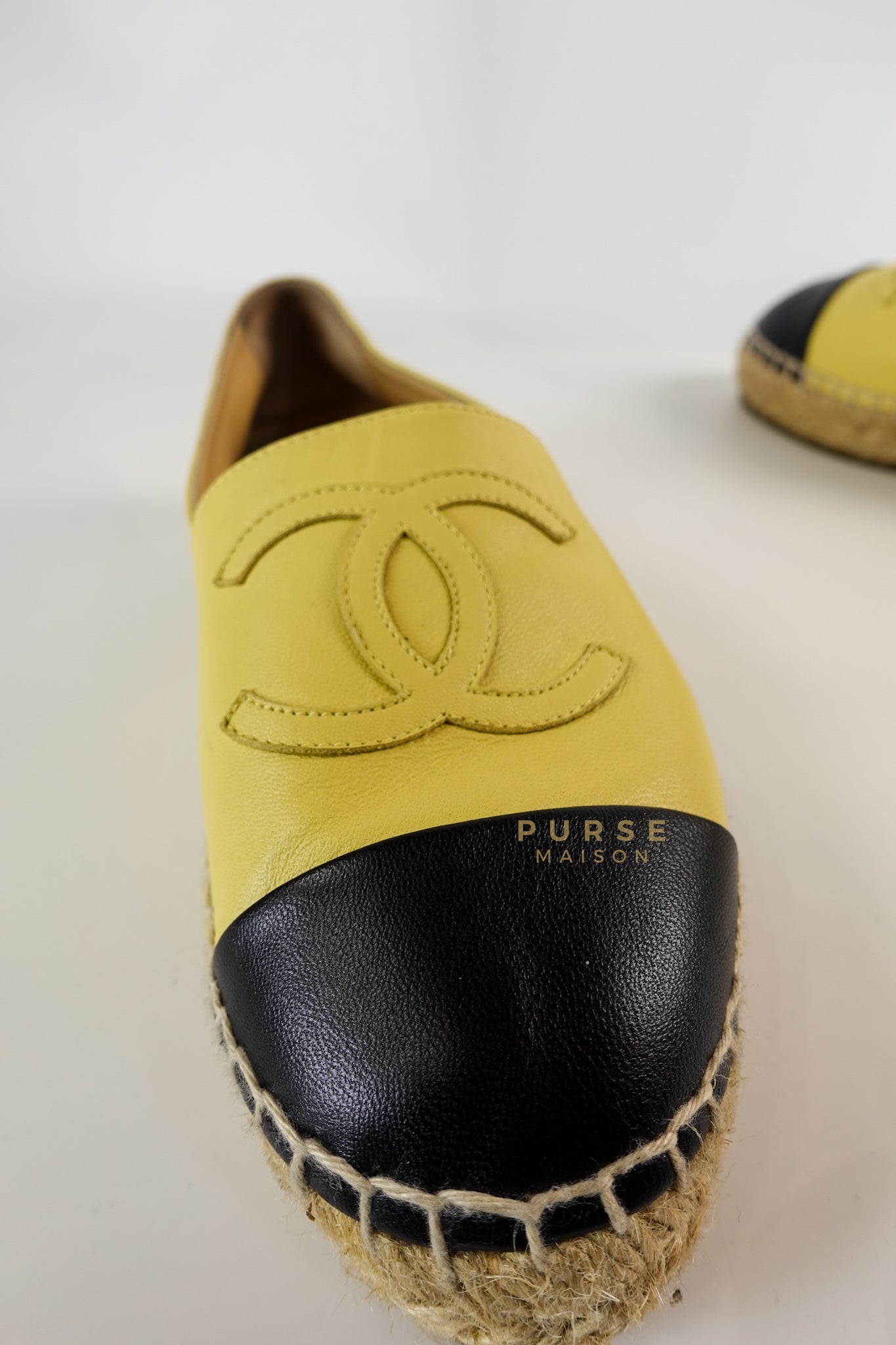 Espadrilles in Yellow & Black Lambskin Size 37 EU | Purse Maison Luxury Bags Shop