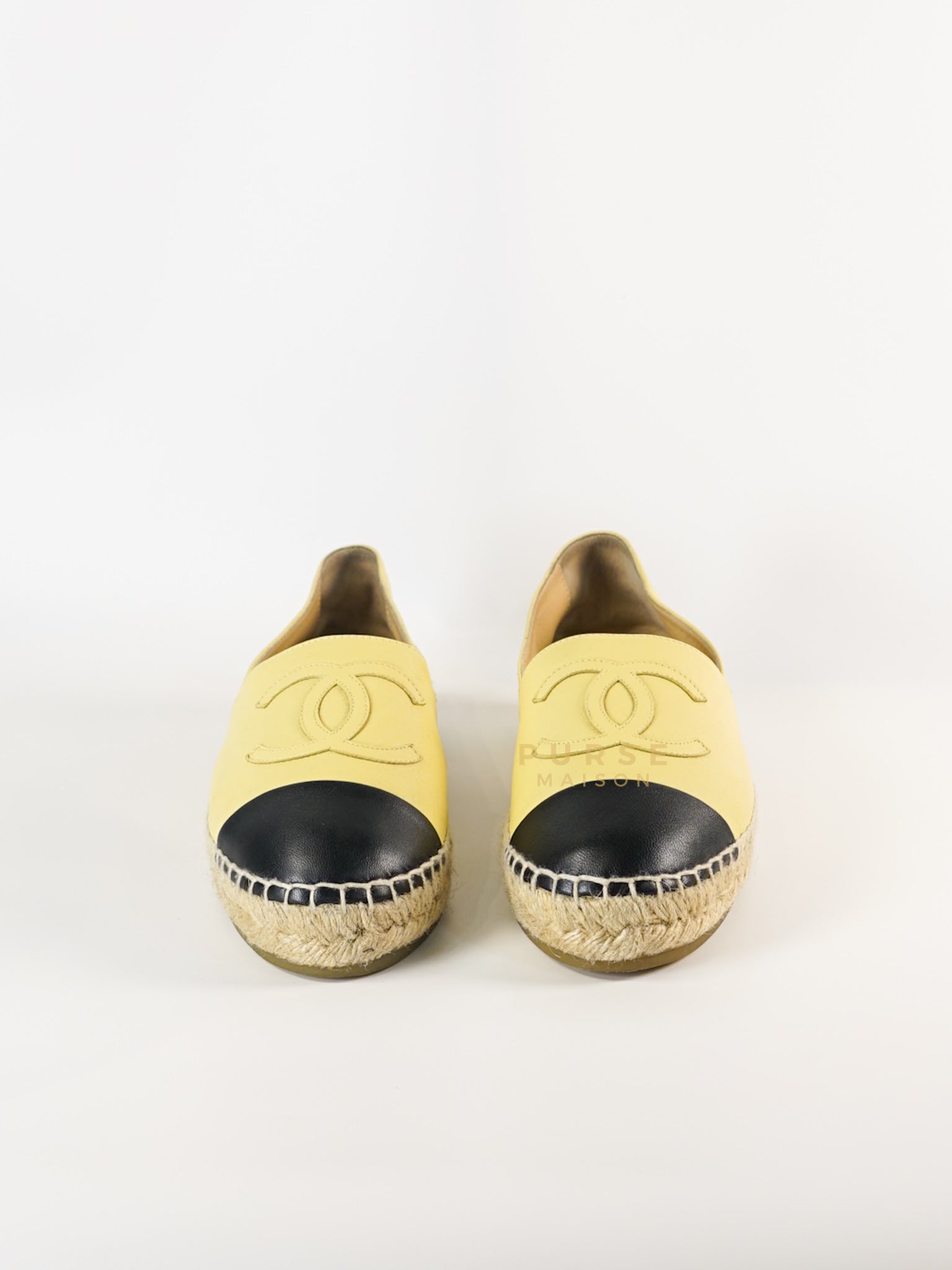 Espadrilles in Yellow & Black Lambskin Size 37 EU | Purse Maison Luxury Bags Shop