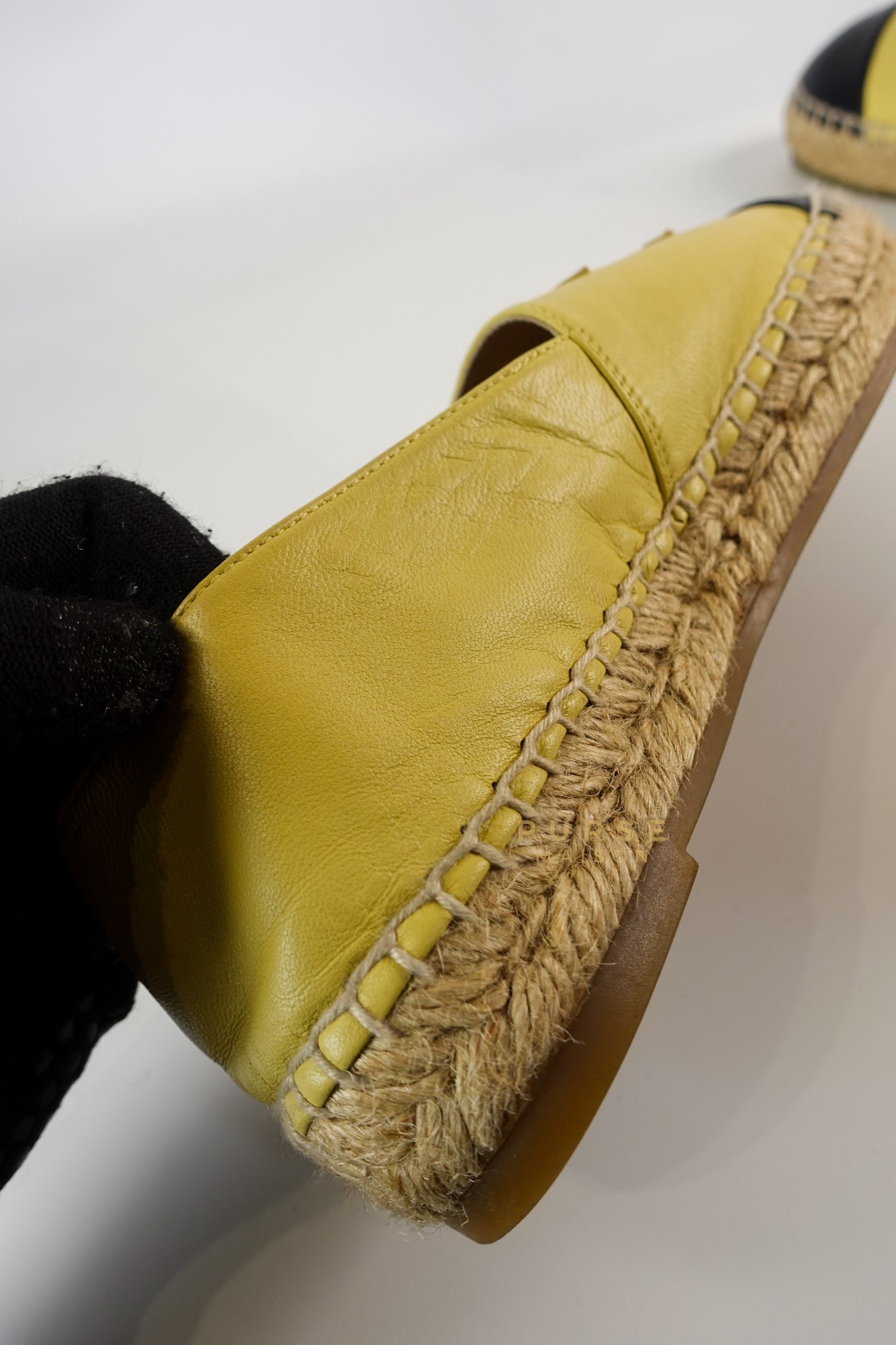 Espadrilles in Yellow & Black Lambskin Size 37 EU | Purse Maison Luxury Bags Shop