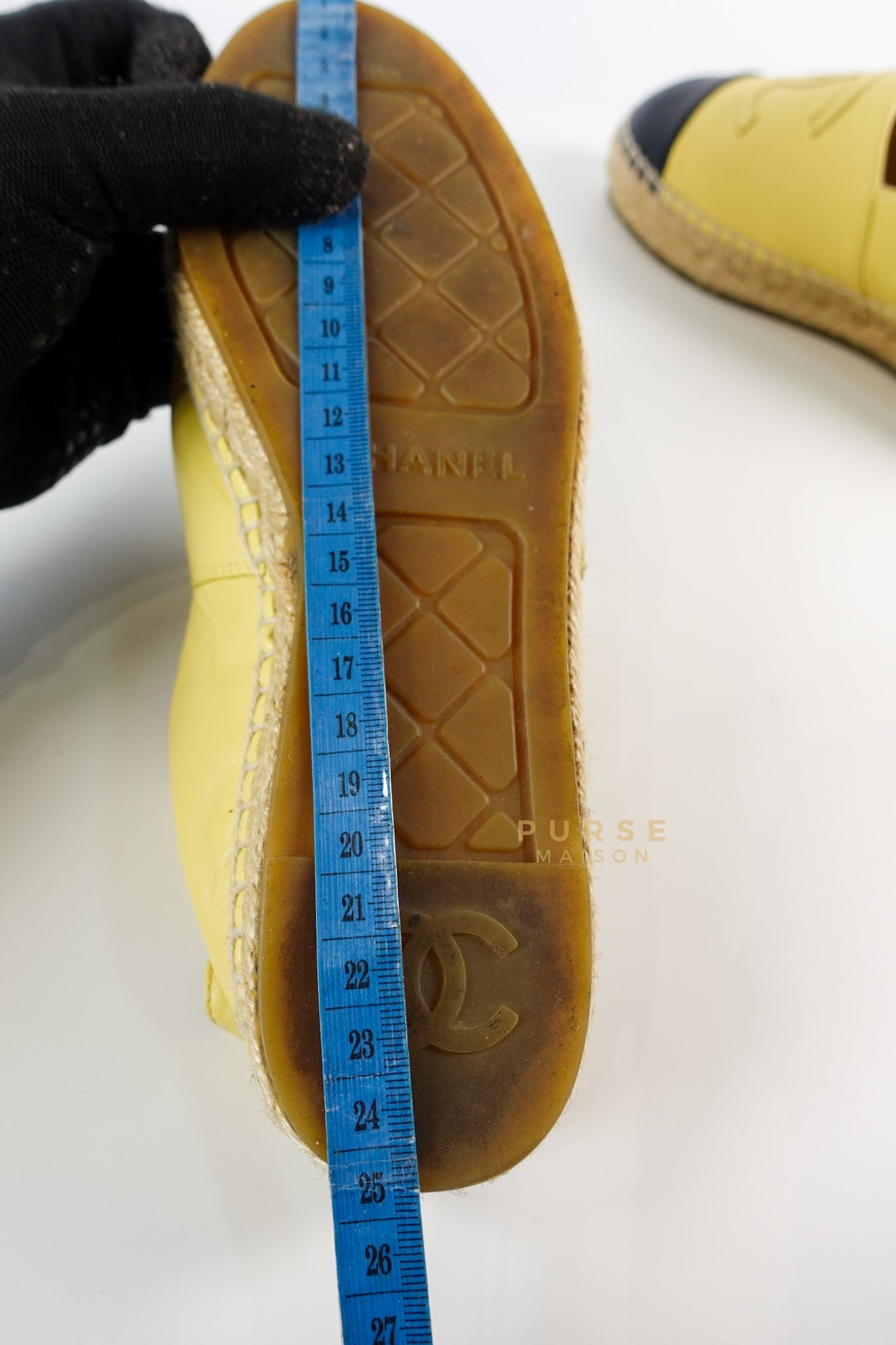 Espadrilles in Yellow & Black Lambskin Size 37 EU | Purse Maison Luxury Bags Shop