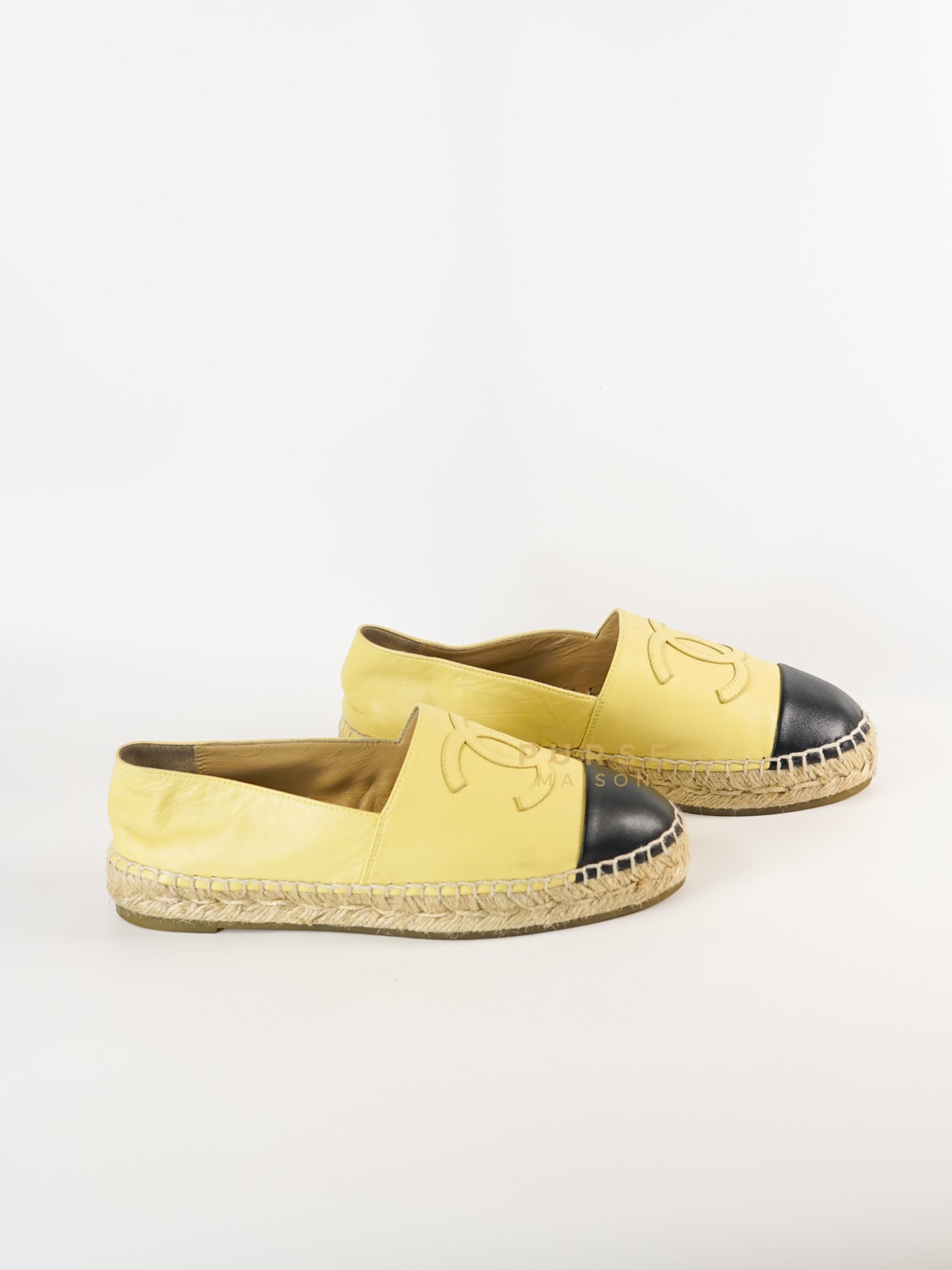 Espadrilles in Yellow & Black Lambskin Size 37 EU | Purse Maison Luxury Bags Shop