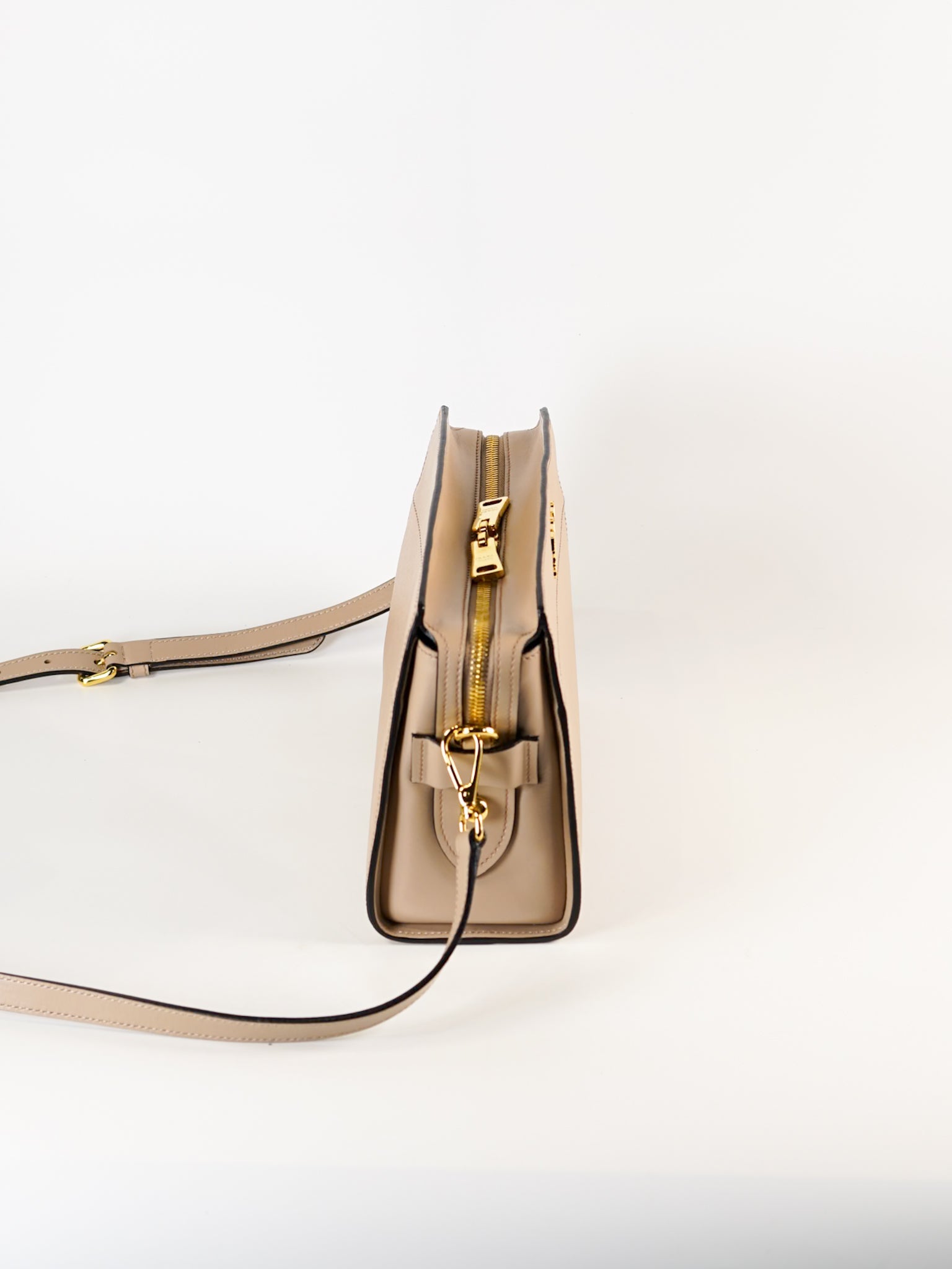 Esplanade Saffiano Leather Crossbody Bag in Nude | Purse Maison Luxury Bags Shop