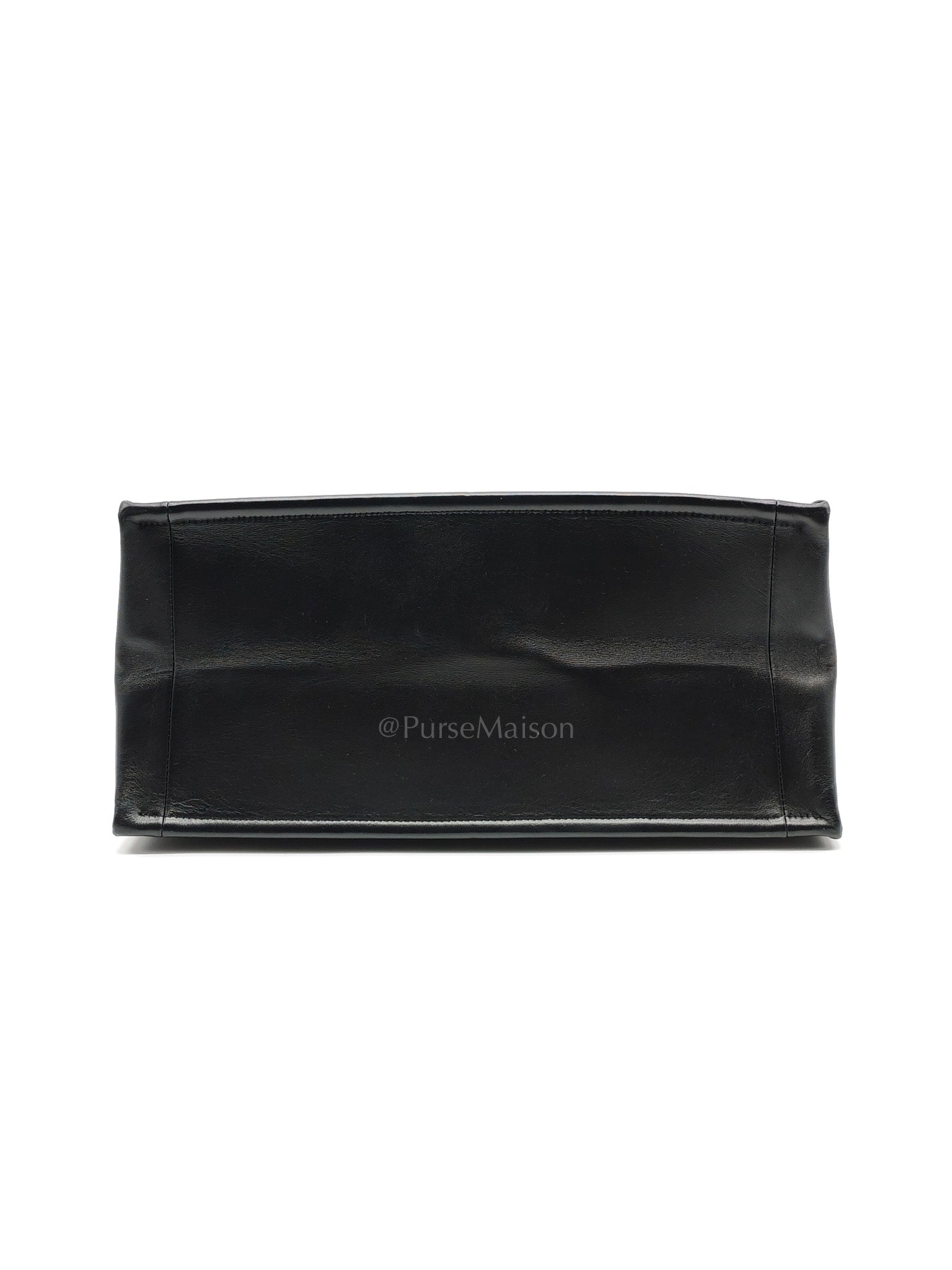 Essential Tote Bag in Black Calfskin Leather & Light Gold Hardware | Purse Maison Luxury Bags Shop