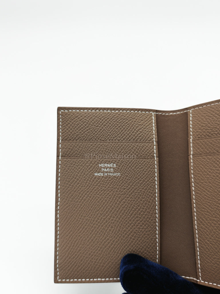 Euclide Card Holder in Etoupe Epsom Leather Stamp B (2023) | Purse Maison Luxury Bags Shop