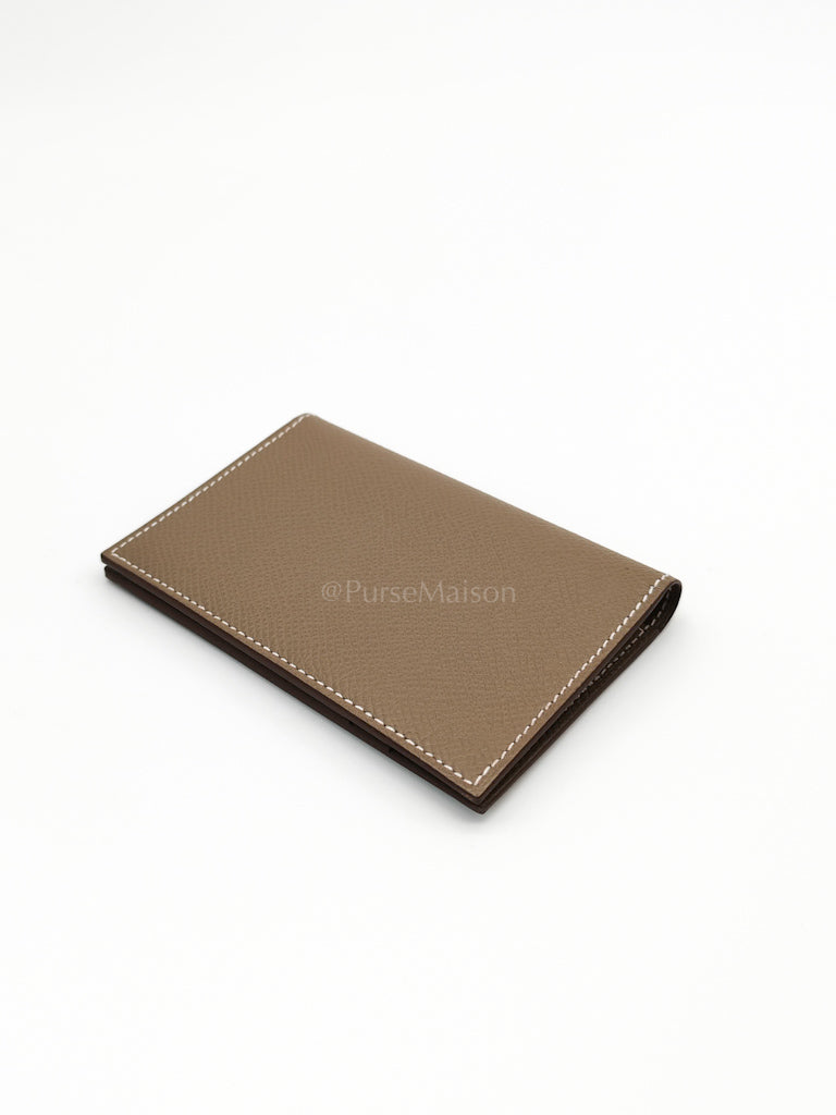 Euclide Card Holder in Etoupe Epsom Leather Stamp B (2023) | Purse Maison Luxury Bags Shop
