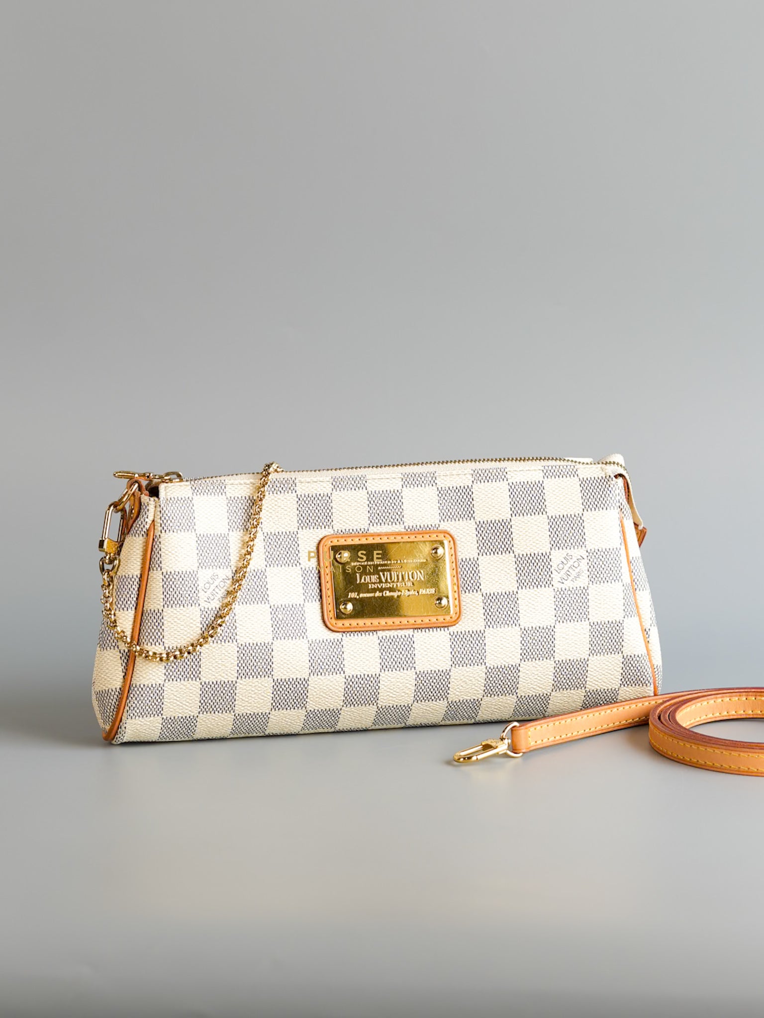 Eva Clutch in Damier Azur Canvas (Date Code: DU4160) | Purse Maison Luxury Bags Shop