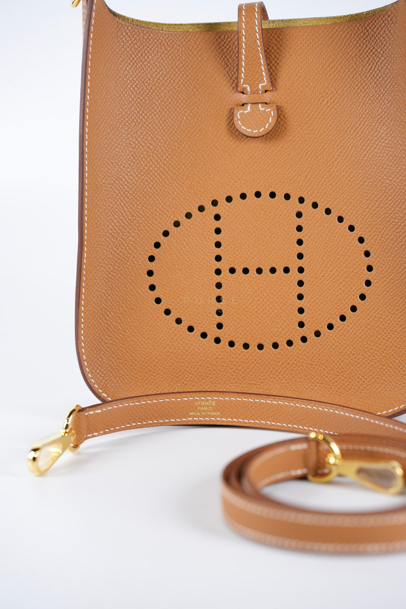 Evelyn 16 TPM (New Version) Gold in Epsom Leather and Gold Hardware Stamp K (2025) | Purse Maison Luxury Bags Shop