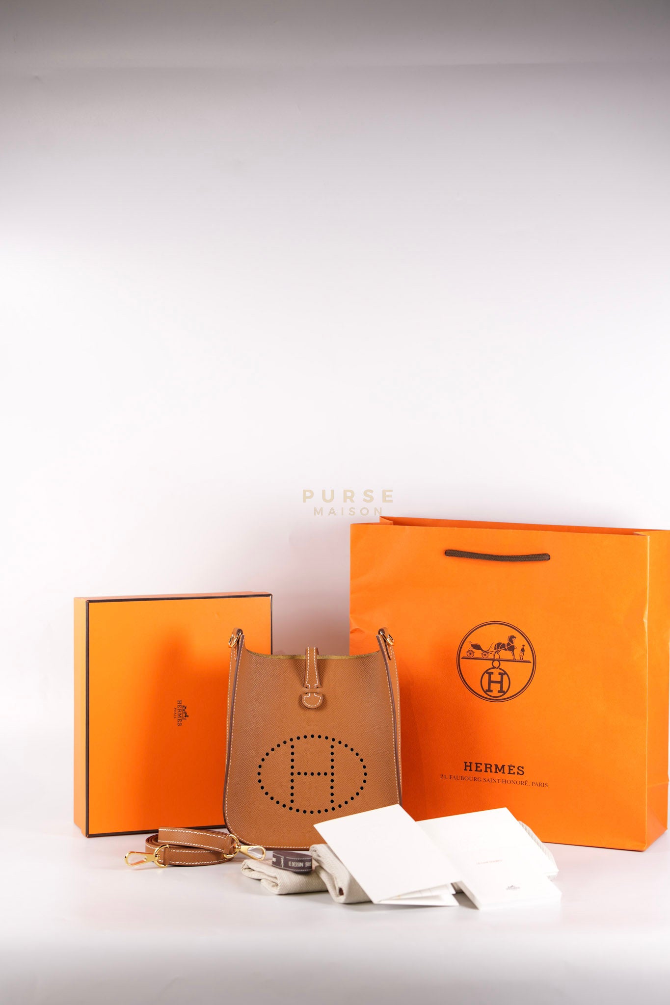 Evelyn 16 TPM (New Version) Gold in Epsom Leather and Gold Hardware Stamp K (2025) | Purse Maison Luxury Bags Shop