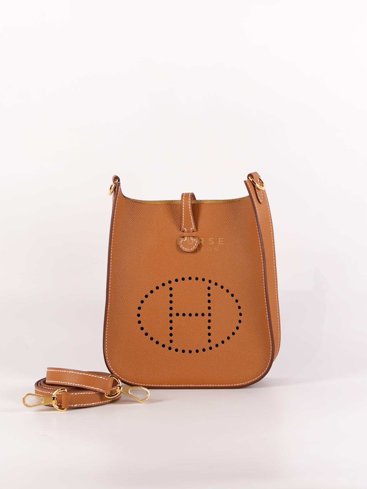 Evelyn 16 TPM (New Version) Gold in Epsom Leather and Gold Hardware Stamp K (2025) | Purse Maison Luxury Bags Shop