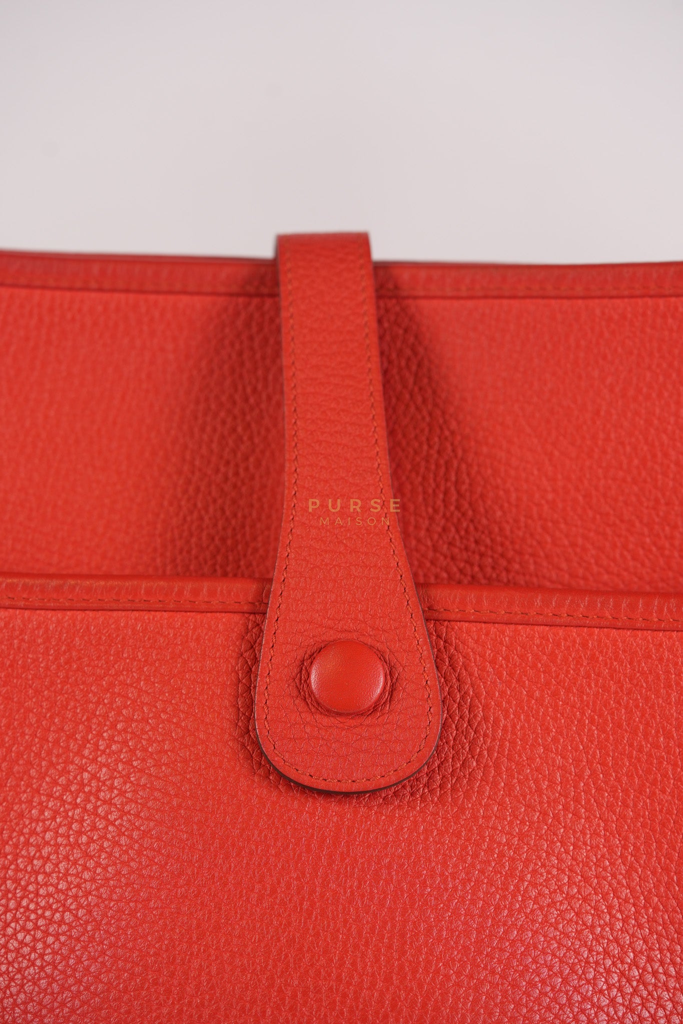 Evelyn GM in Red Clemence Palladium Hardware Stamp X(2017) | Purse Maison Luxury Bags Shop