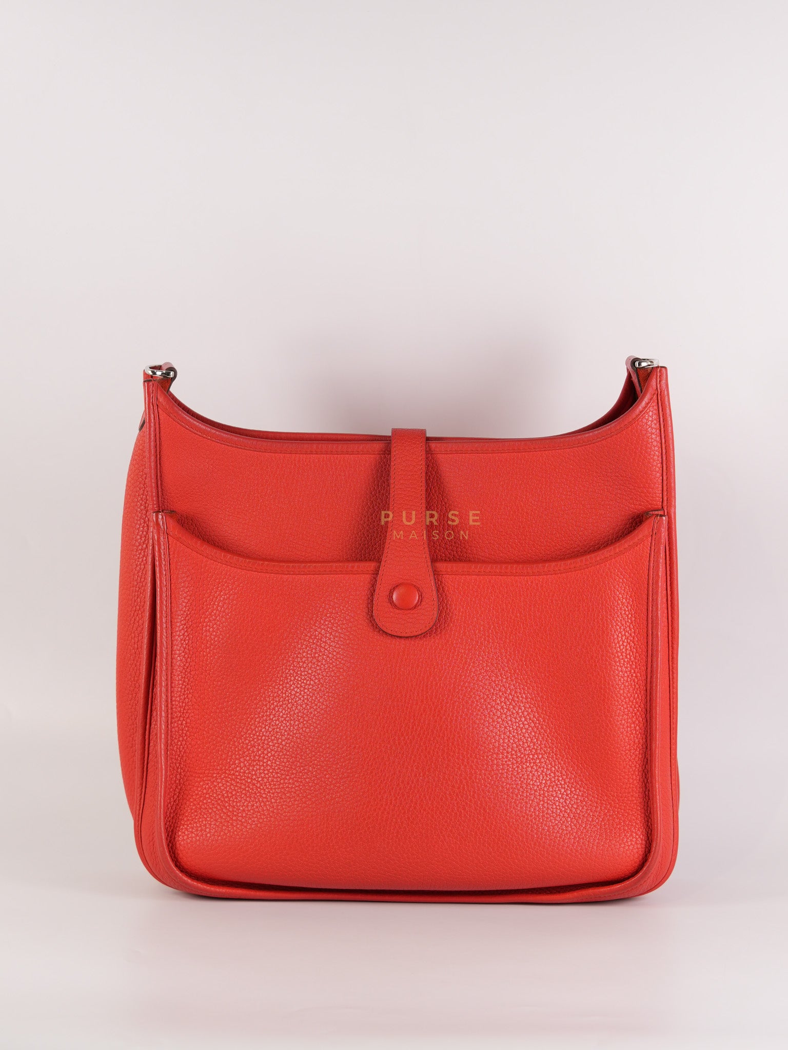 Evelyn GM in Red Clemence Palladium Hardware Stamp X(2017) | Purse Maison Luxury Bags Shop
