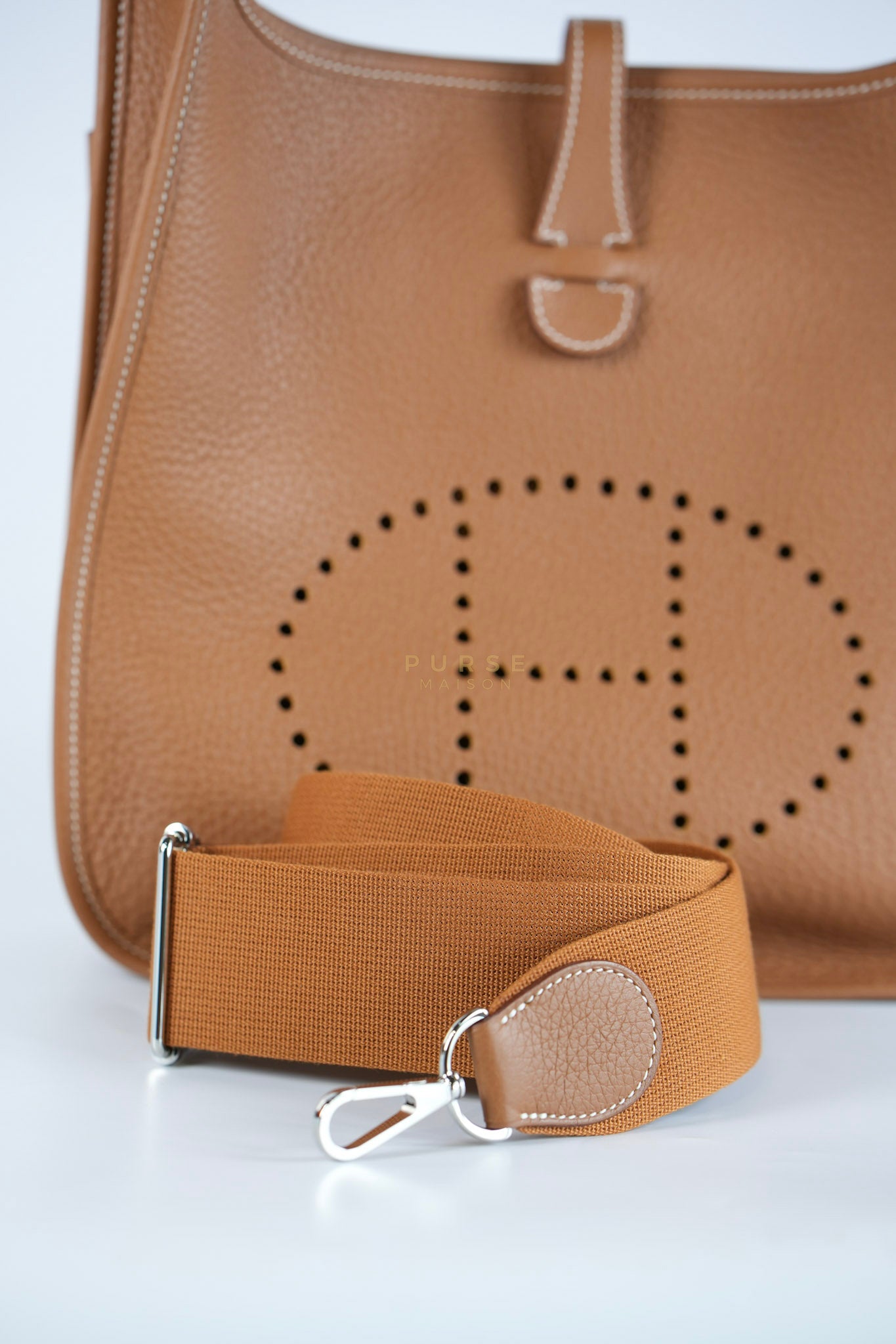 Evelyn III PM Gold in Clemence Leather and Palladium Hardware Stamp K (2025) | Purse Maison Luxury Bags Shop