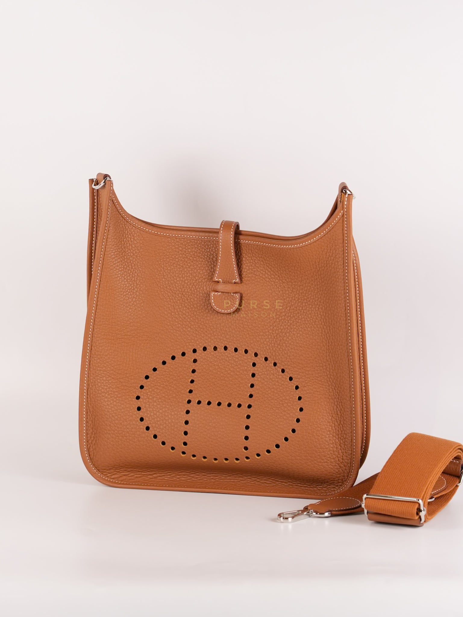Evelyn III PM Gold in Clemence Leather and Palladium Hardware Stamp K (2025) | Purse Maison Luxury Bags Shop