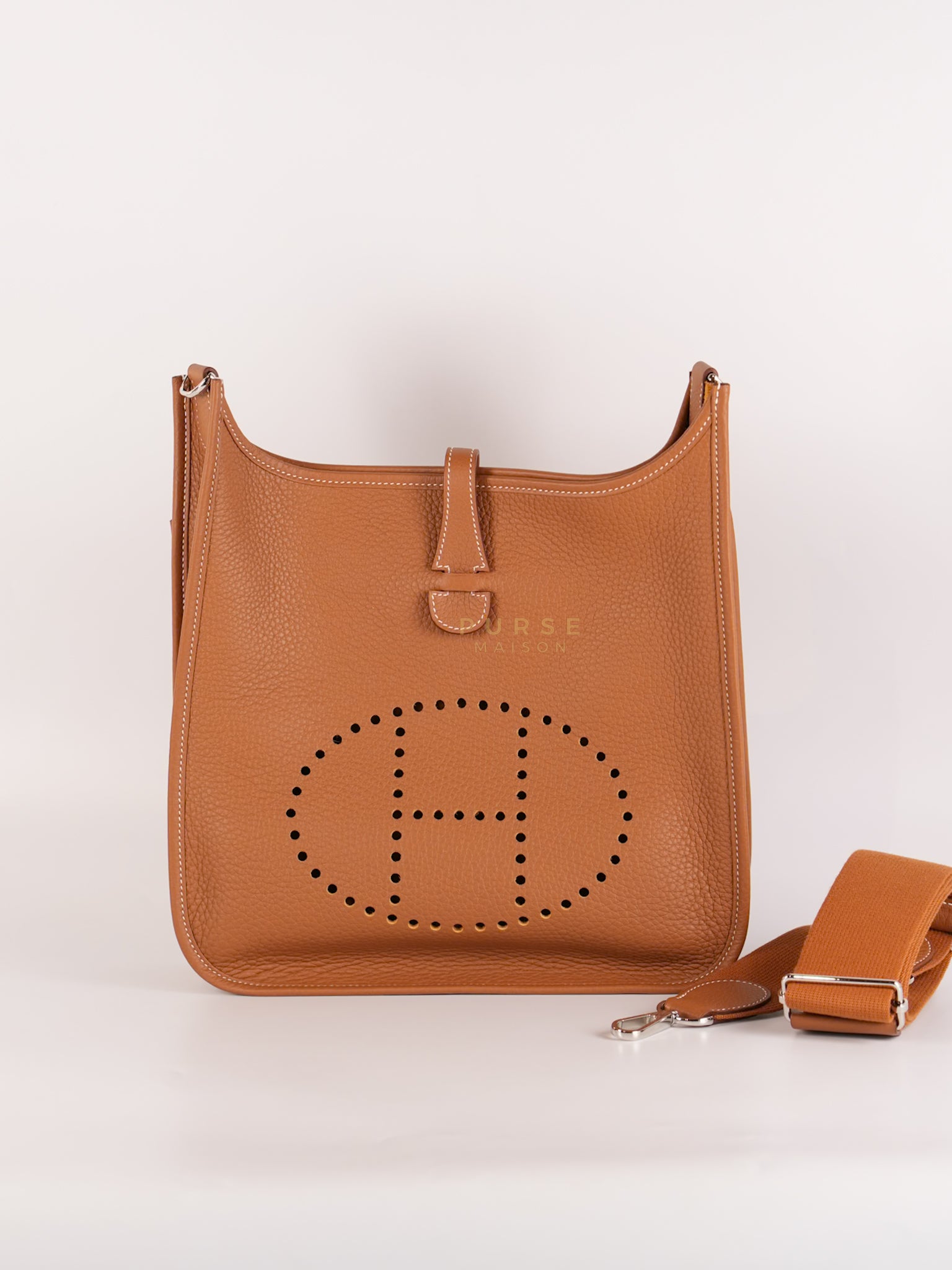 Evelyn III PM Gold in Clemence Leather and Palladium Hardware Stamp K (2025) | Purse Maison Luxury Bags Shop