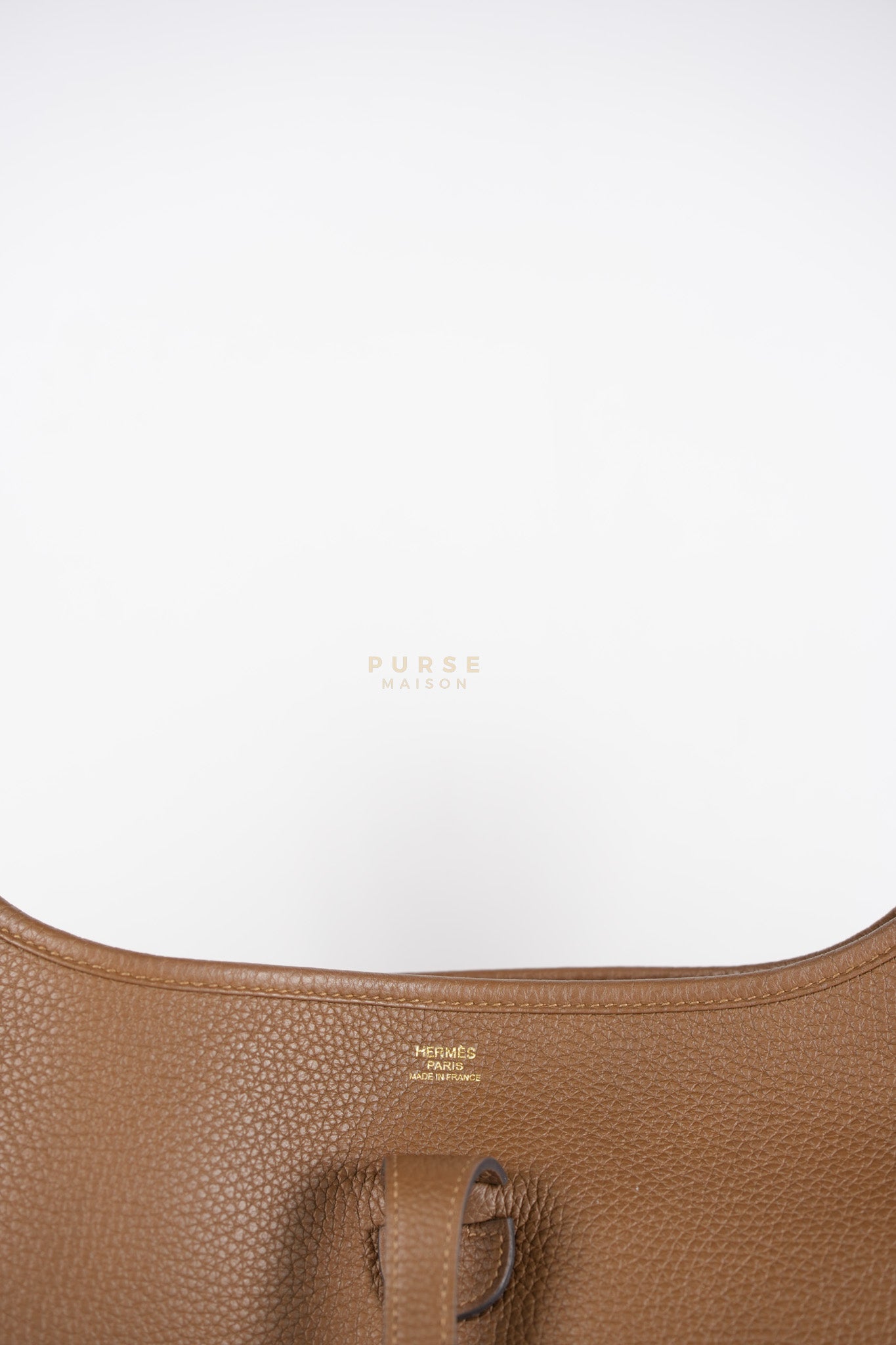 Evelyn PM Beige de Weimar in Clemence Leather and Gold Hardware Stamp Z (2021) | Purse Maison Luxury Bags Shop