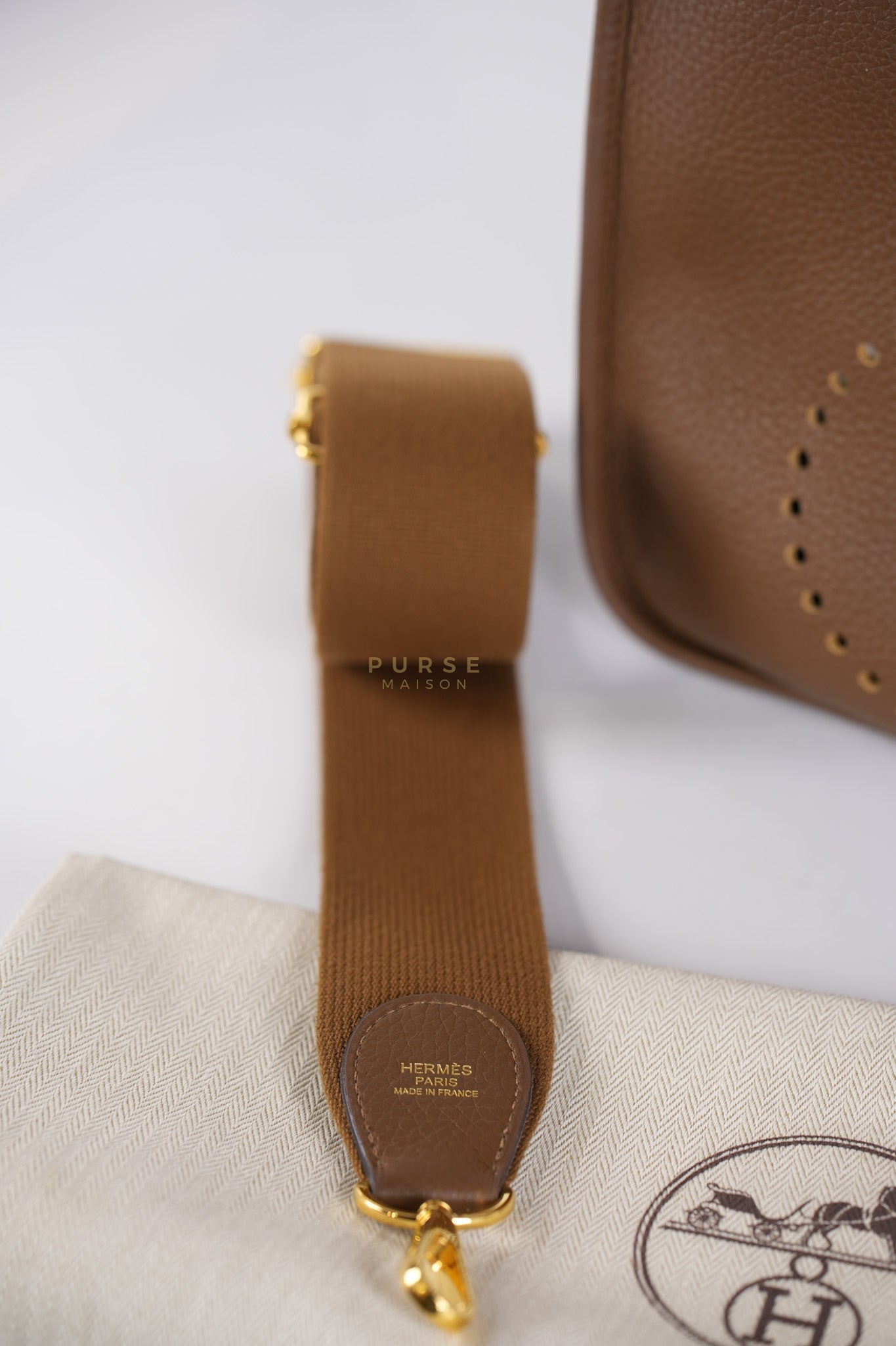 Evelyn PM Beige de Weimar in Clemence Leather and Gold Hardware Stamp Z (2021) | Purse Maison Luxury Bags Shop