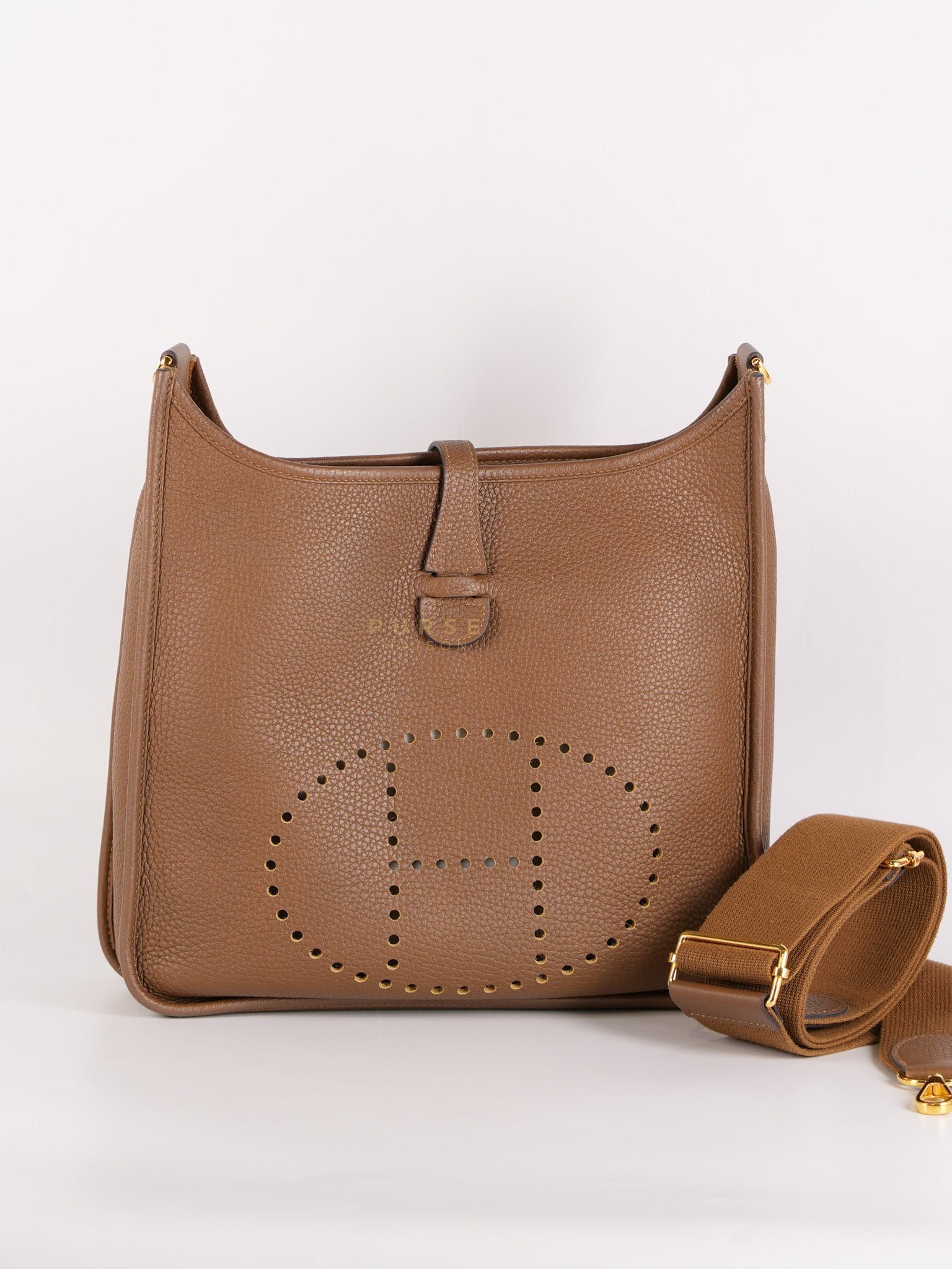 Evelyn PM Beige de Weimar in Clemence Leather and Gold Hardware Stamp Z (2021) | Purse Maison Luxury Bags Shop