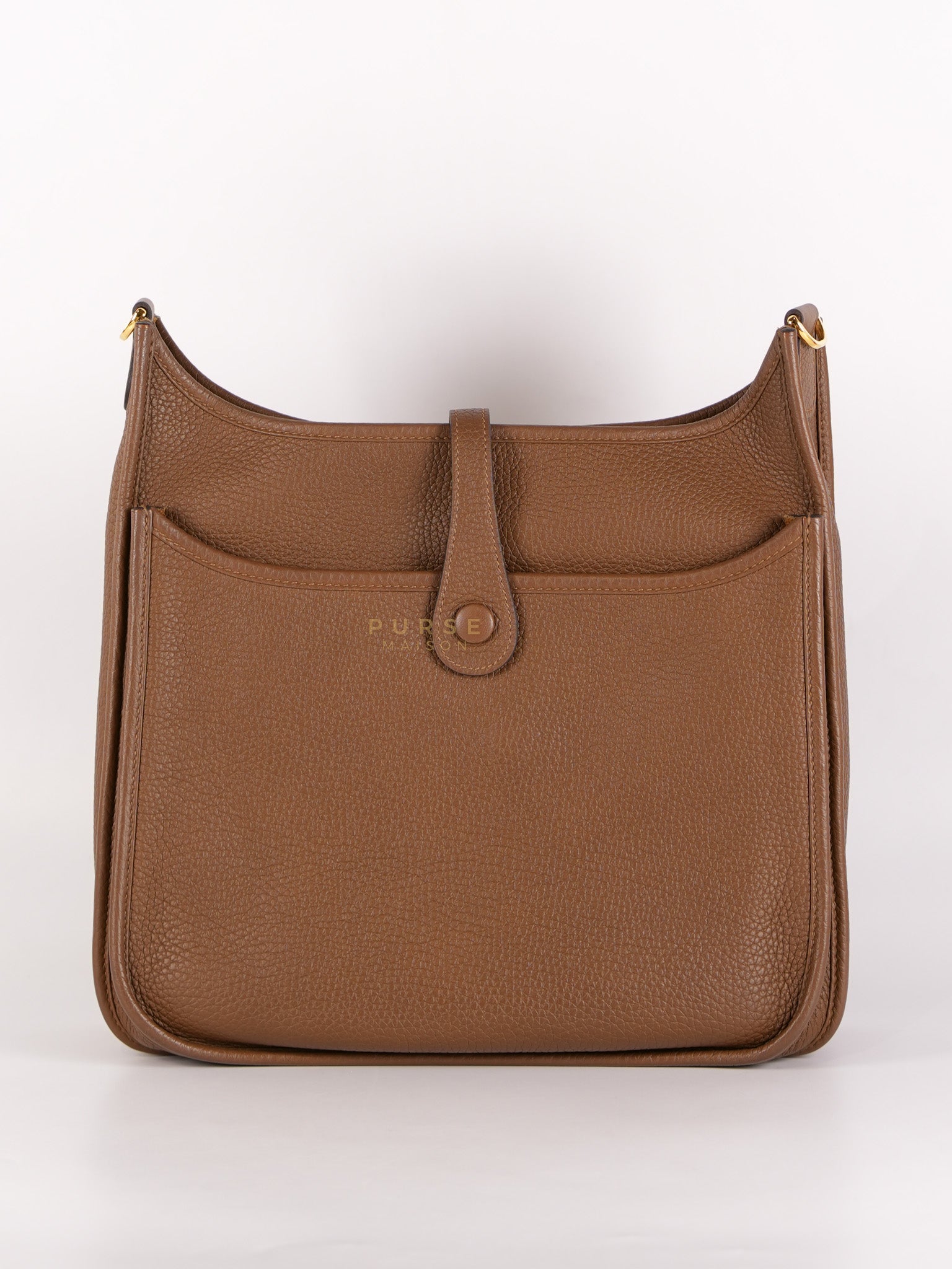 Evelyn PM Beige de Weimar in Clemence Leather and Gold Hardware Stamp Z (2021) | Purse Maison Luxury Bags Shop