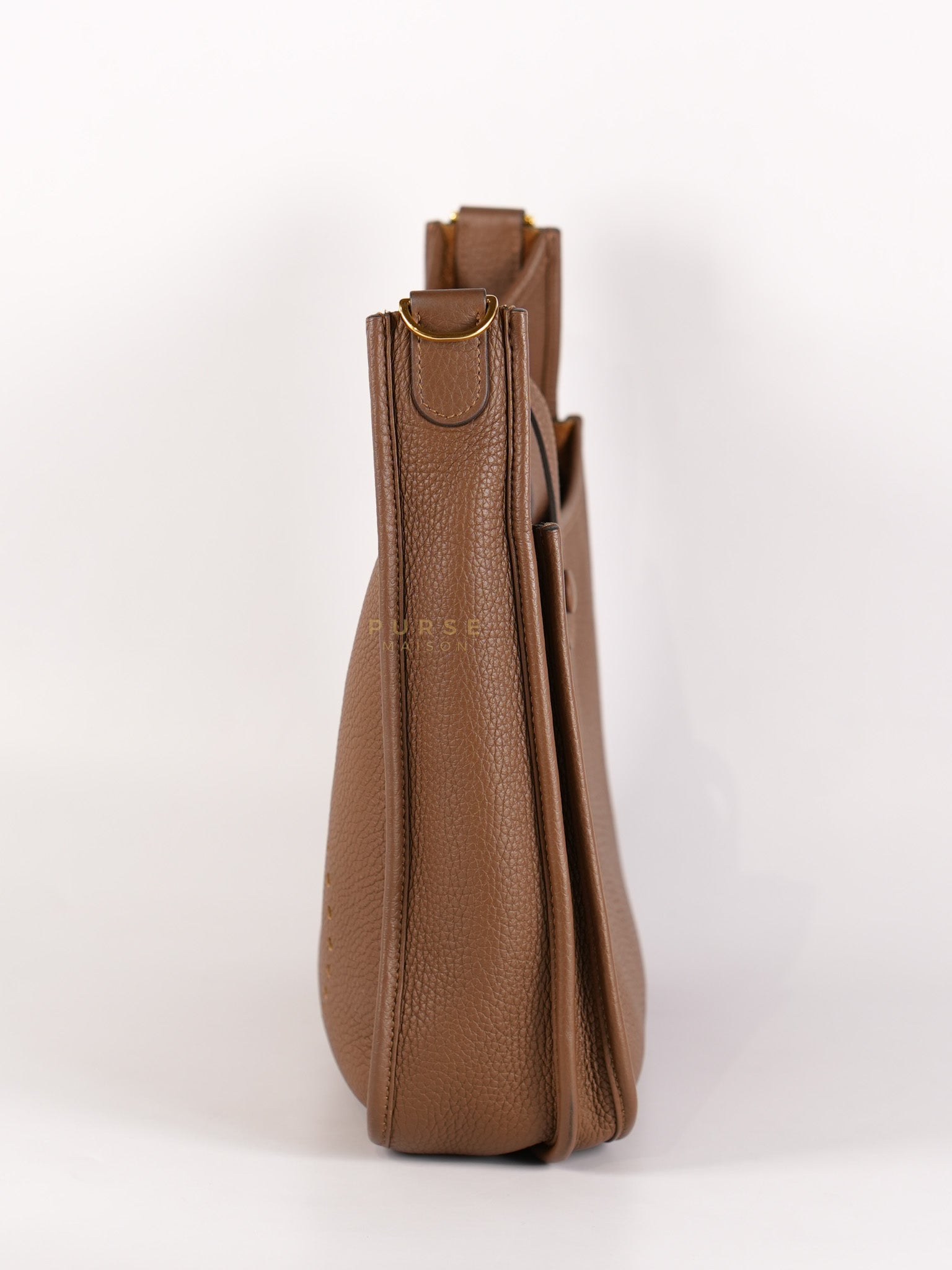 Evelyn PM Beige de Weimar in Clemence Leather and Gold Hardware Stamp Z (2021) | Purse Maison Luxury Bags Shop