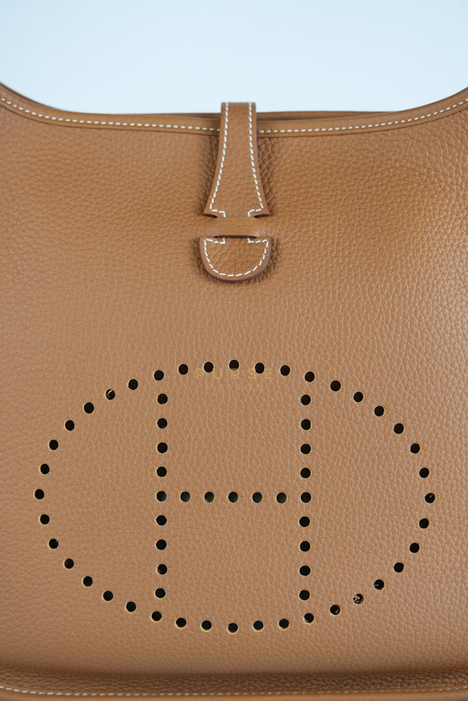 Evelyn PM in Gold Clemence Leather and Gold Hardware Stamp W (2024) | Purse Maison Luxury Bags Shop