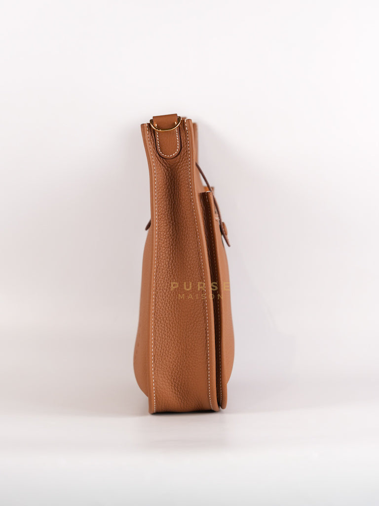 Evelyn PM in Gold Clemence Leather and Gold Hardware Stamp W (2024) | Purse Maison Luxury Bags Shop