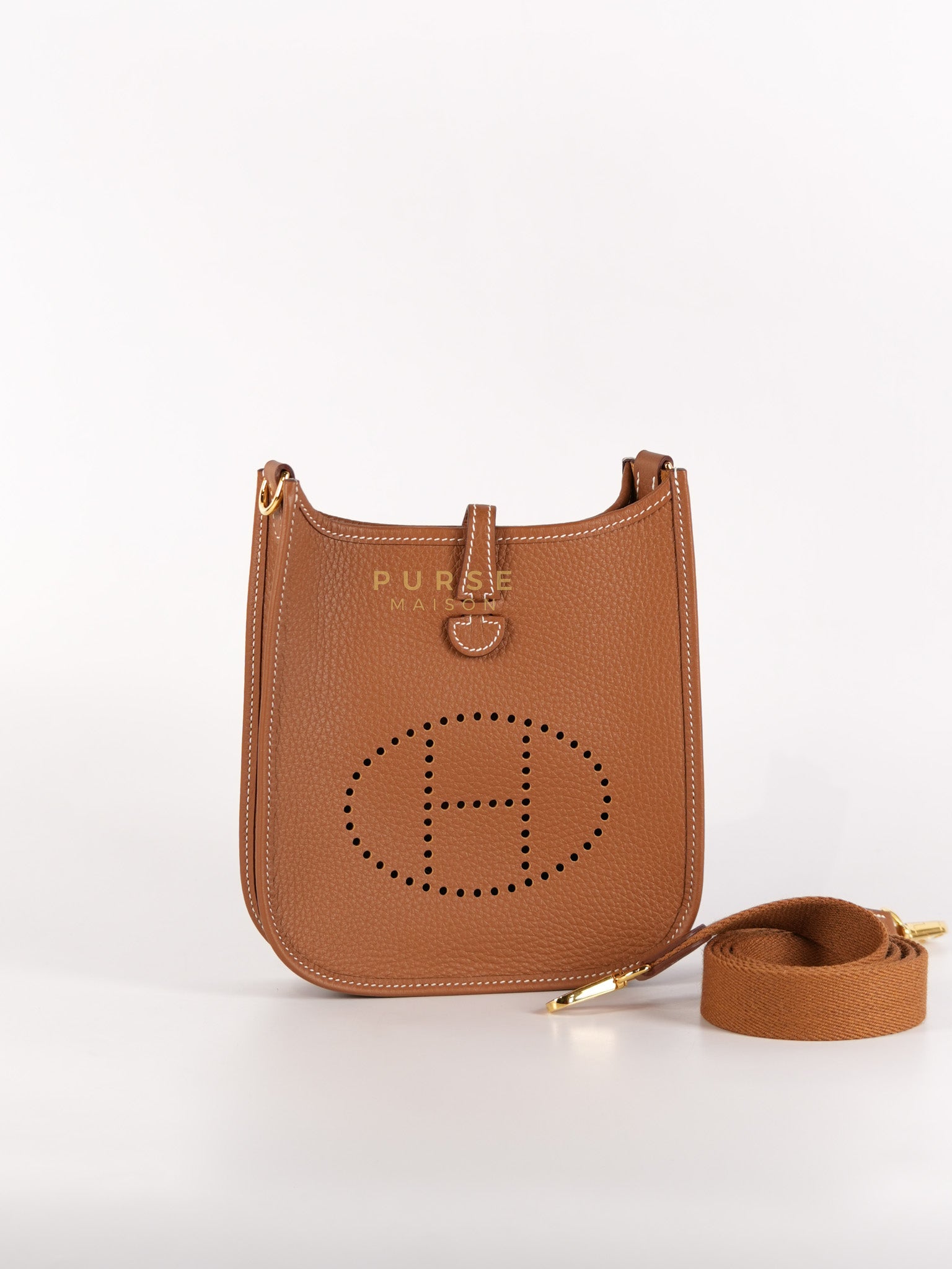 Evelyne 16 TPM Gold Clemence Leather & Gold Hardware Stamp W(2024) | Purse Maison Luxury Bags Shop