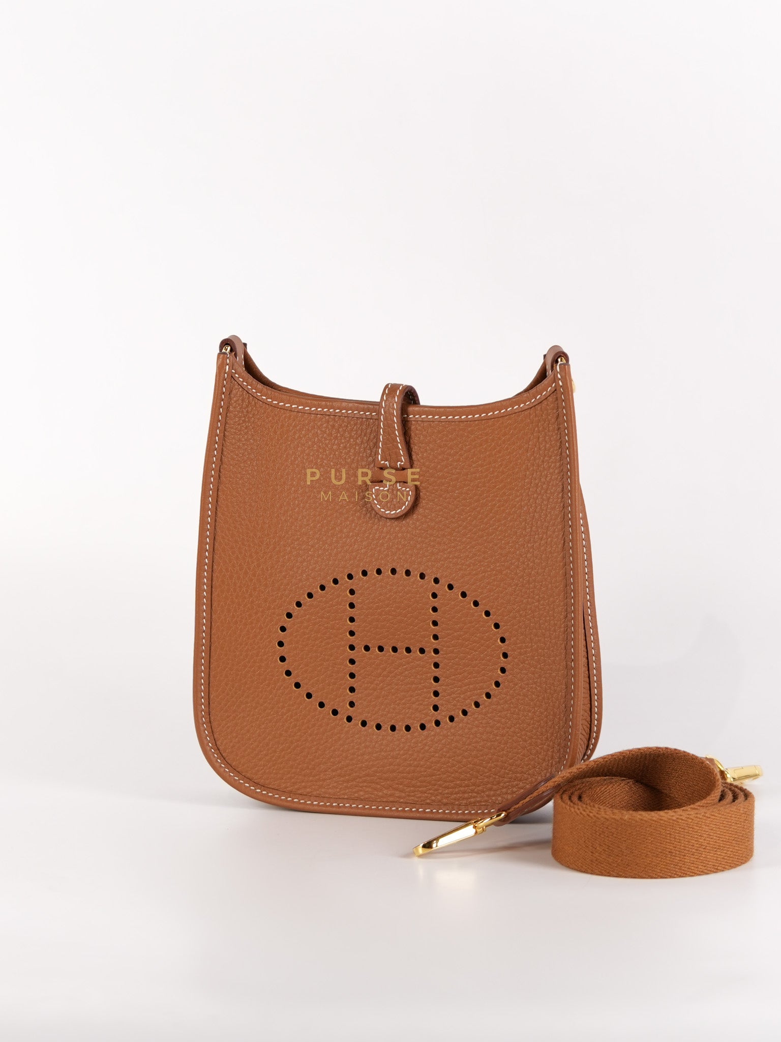 Evelyne 16 TPM Gold Clemence Leather & Gold Hardware Stamp W(2024) | Purse Maison Luxury Bags Shop