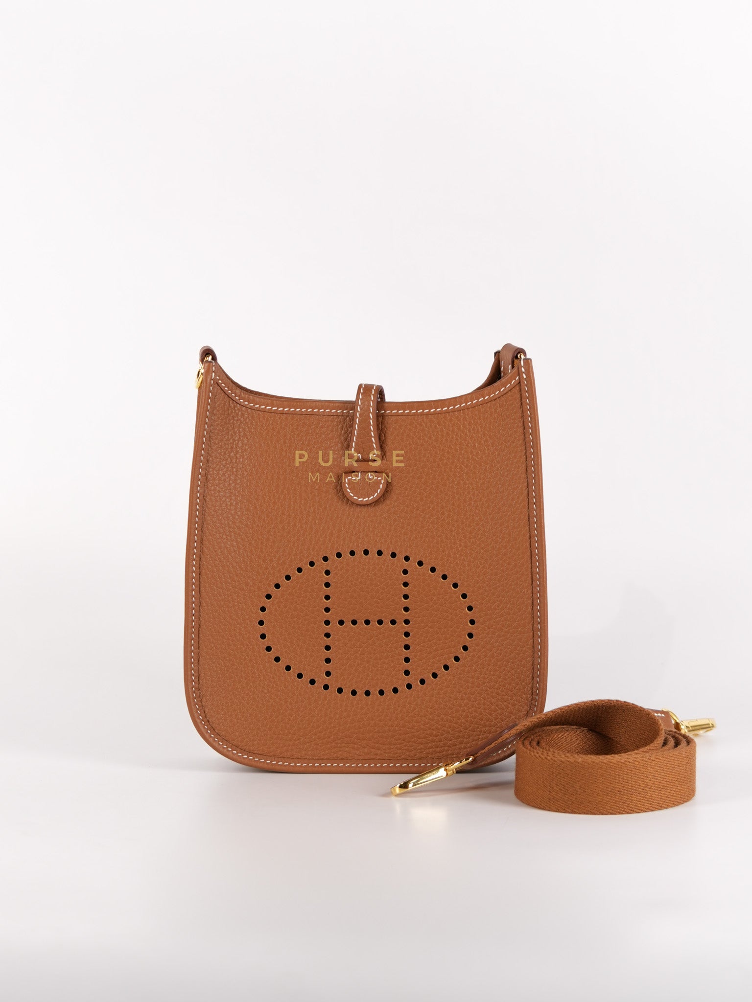 Evelyne 16 TPM Gold Clemence Leather & Gold Hardware Stamp W(2024) | Purse Maison Luxury Bags Shop