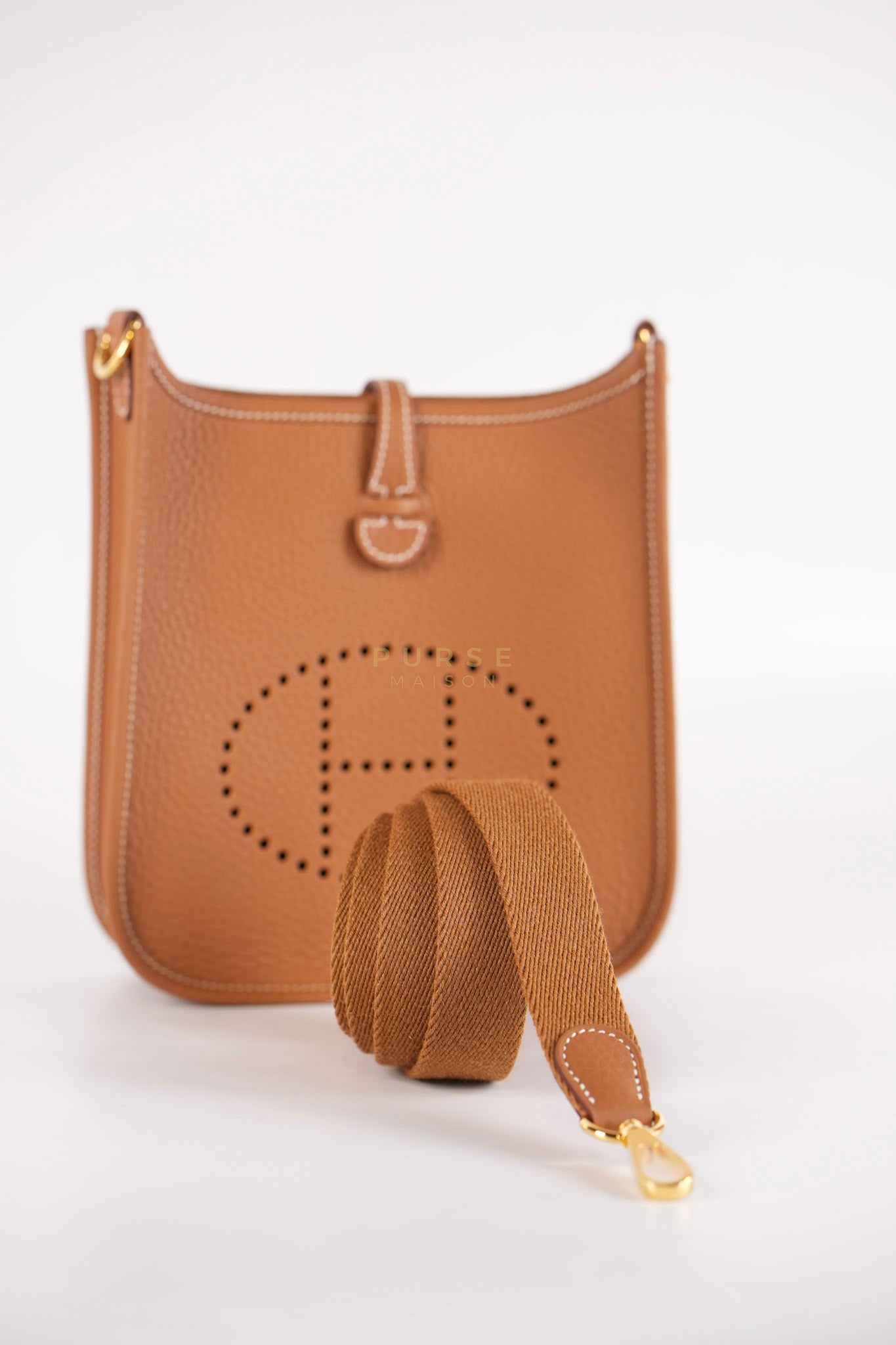 Evelyne 16 TPM in Gold Clemence Leather and Gold Hardware Stamp K (2025) | Purse Maison Luxury Bags Shop