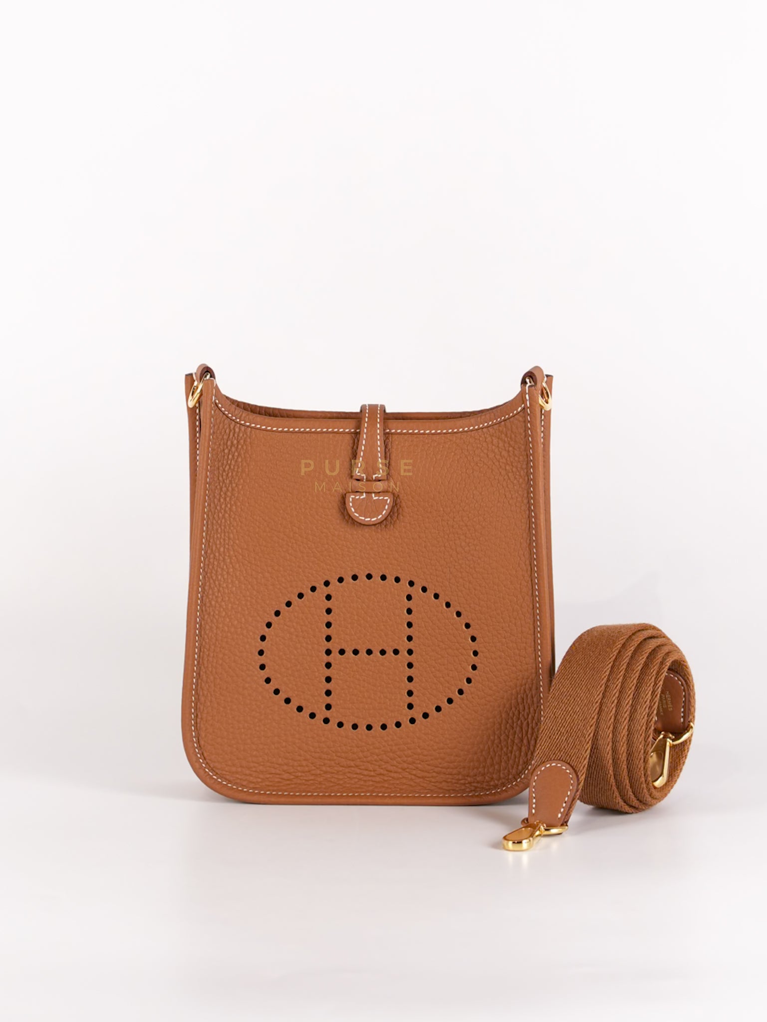 Evelyne 16 TPM in Gold Clemence Leather and Gold Hardware