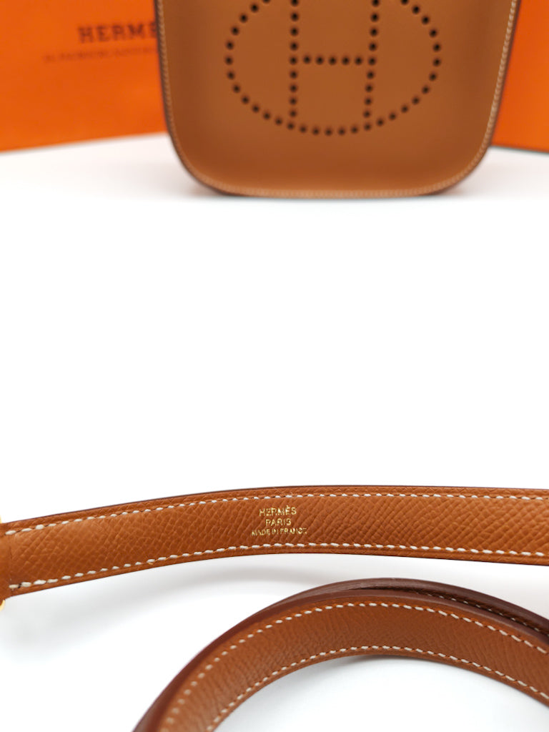 Evelyne 16 TPM (New Version) Sellier in Gold Epsom Leather and Gold Hardware Stamp K (2025) | Purse Maison Luxury Bags Shop