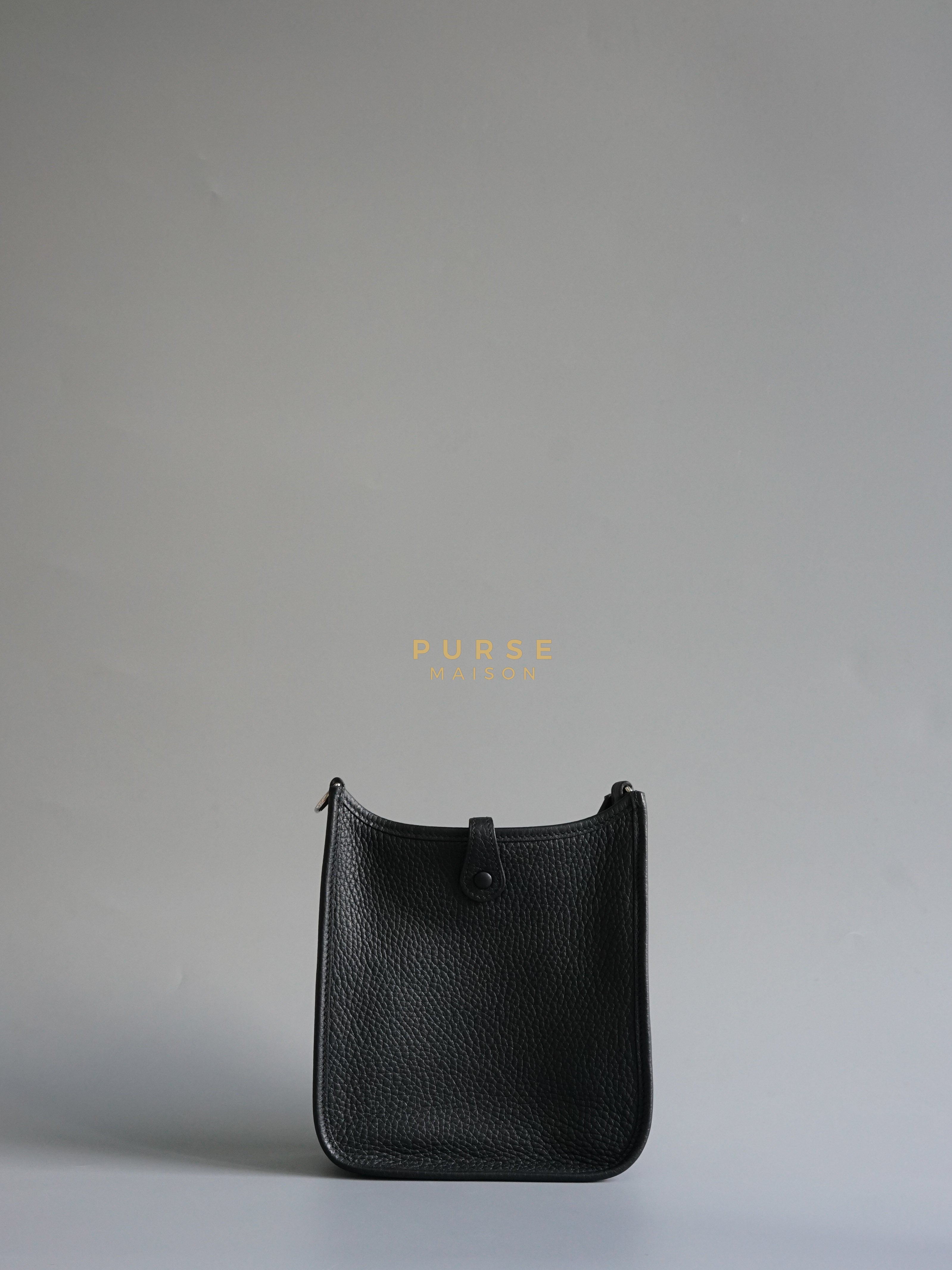 Evelyne 16 TPM Noir (Black) Taurillon Clemence Leather and Palladium Hardware Stamp Z (2021) | Purse Maison Luxury Bags Shop