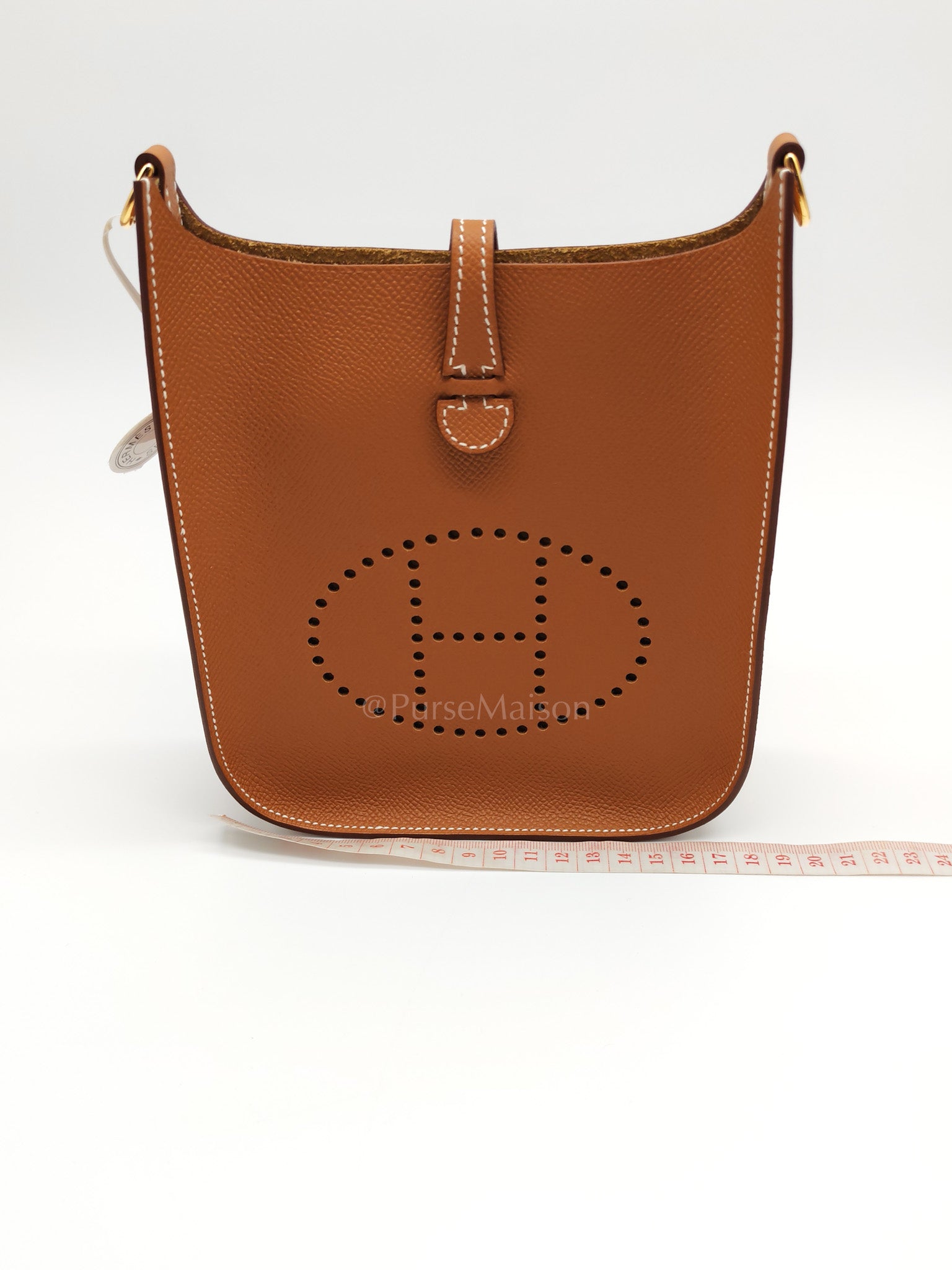 Evelyne 16 TPM Sellier in Gold Epsom Leather and Gold Hardware Stamp K (2025) | Purse Maison Luxury Bags Shop