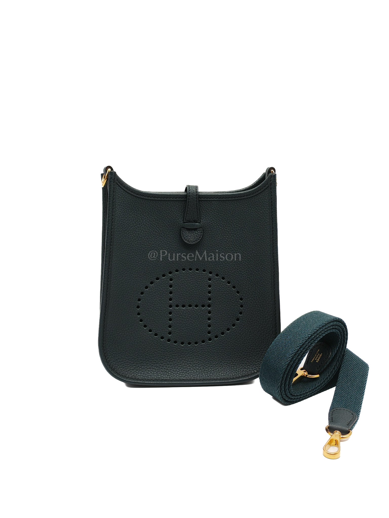 Evelyne 16 TPM Taurillion Maurice Vert Rousseau in Gold Hardware Stamp B(2023) | Purse Maison Luxury Bags Shop