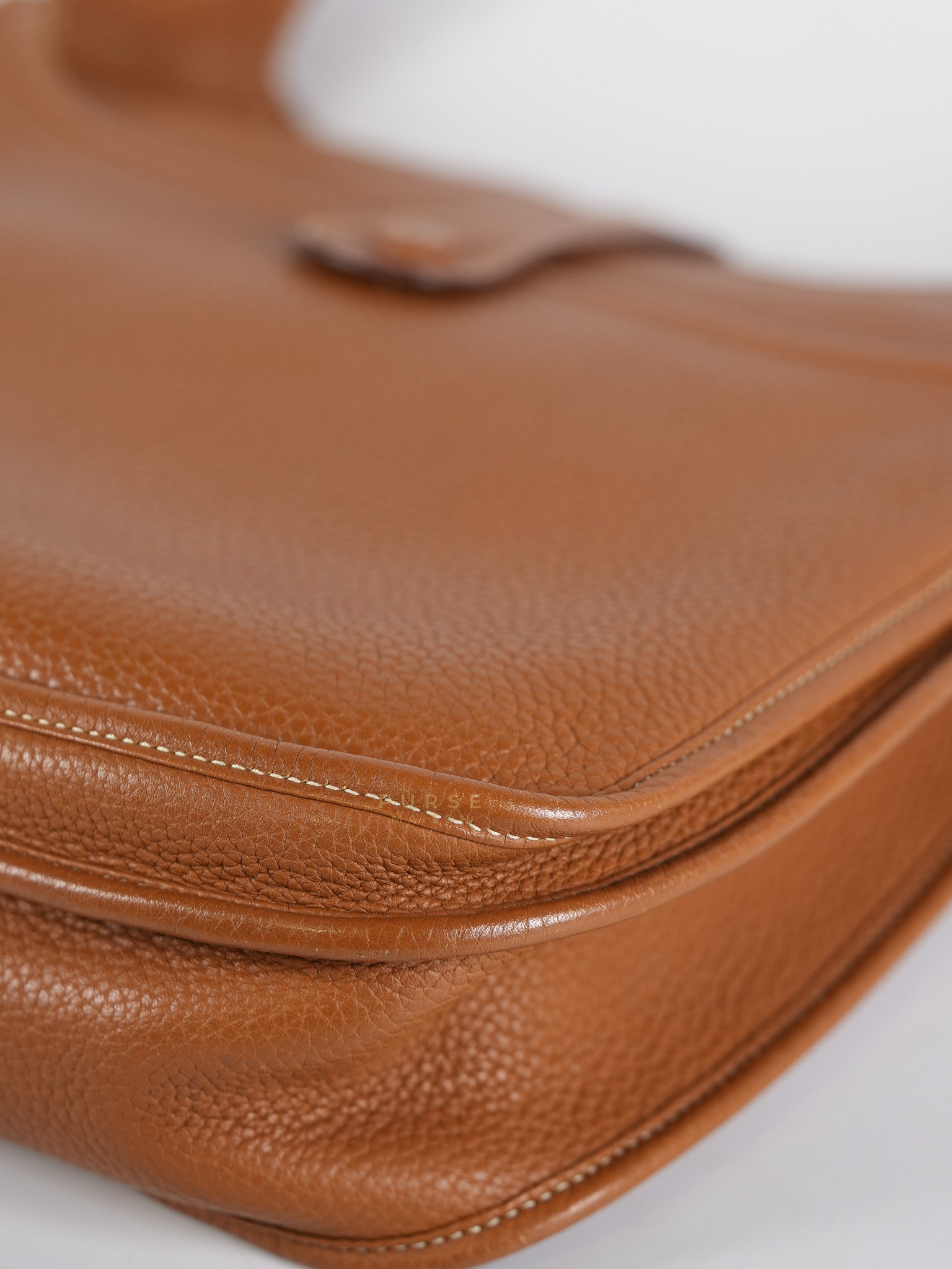 Evelyne GM in Gold Clemence Leather & Palladium Hardware Stamp Square H (2004) | Purse Maison Luxury Bags Shop