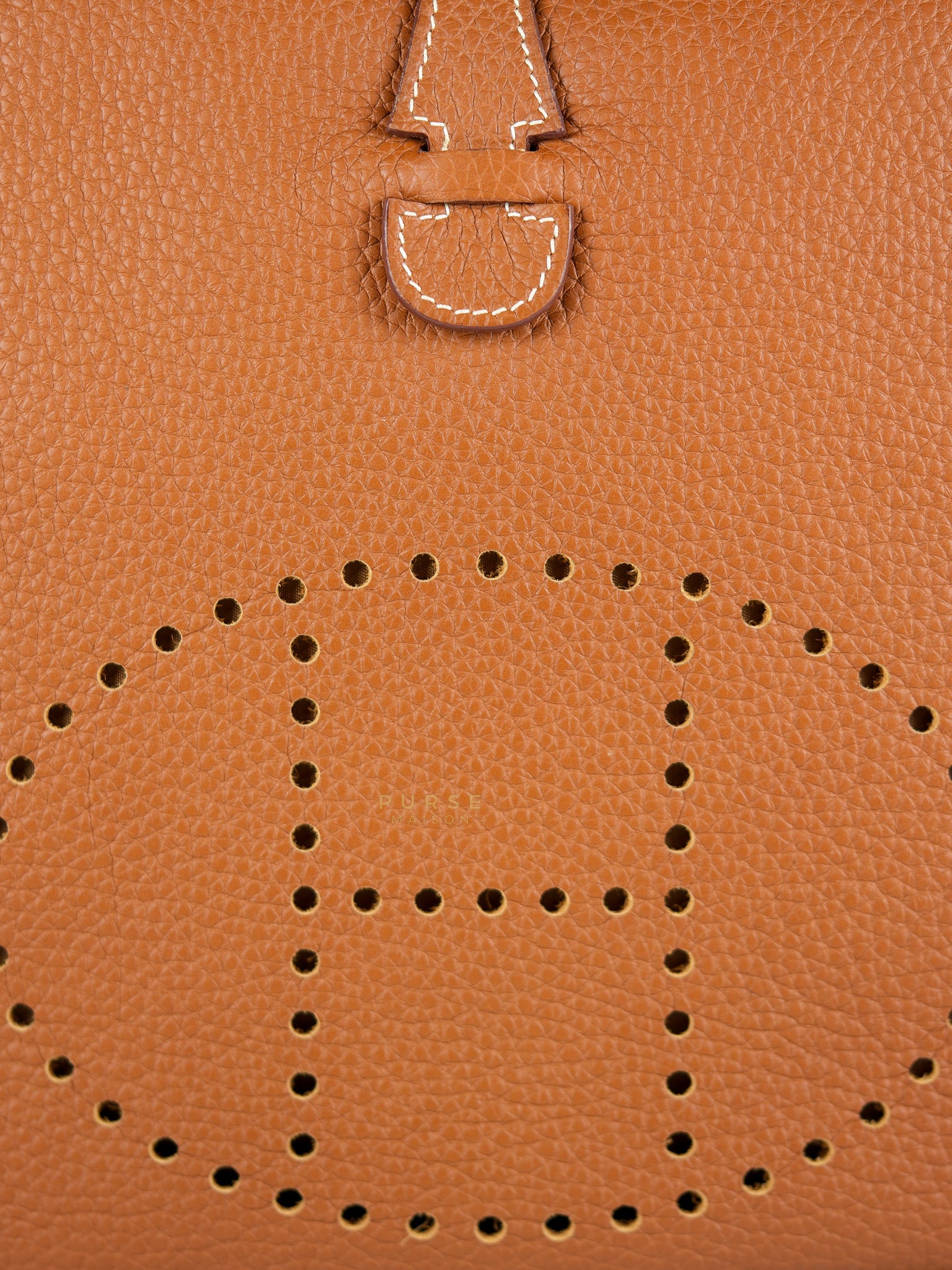 Evelyne III Gold Taurillion Clemence Leather in Gold Hardware Stamp D (2019) | Purse Maison Luxury Bags Shop