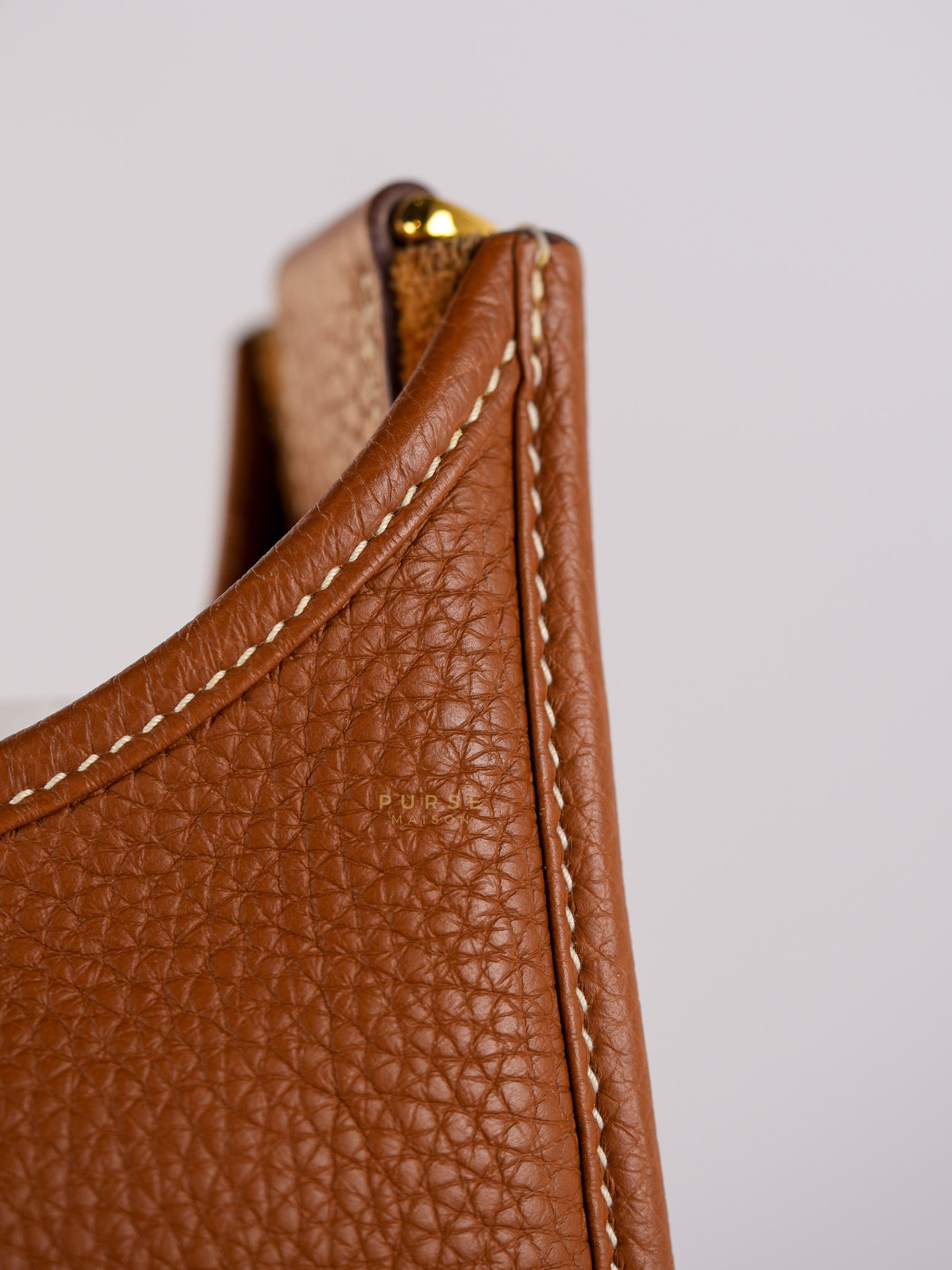 Evelyne III Gold Taurillion Clemence Leather in Gold Hardware Stamp D (2019) | Purse Maison Luxury Bags Shop