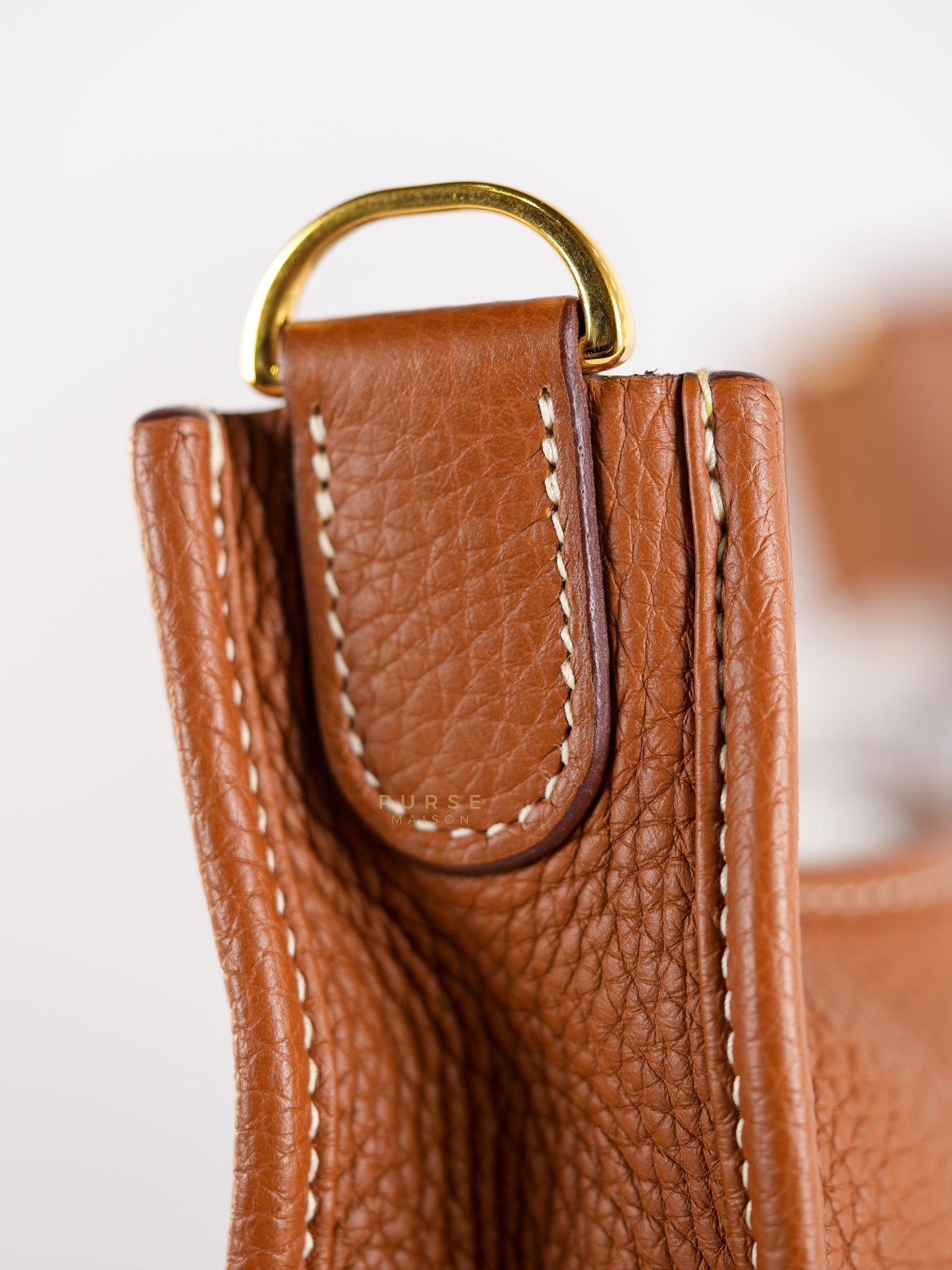 Evelyne III Gold Taurillion Clemence Leather in Gold Hardware Stamp D (2019) | Purse Maison Luxury Bags Shop