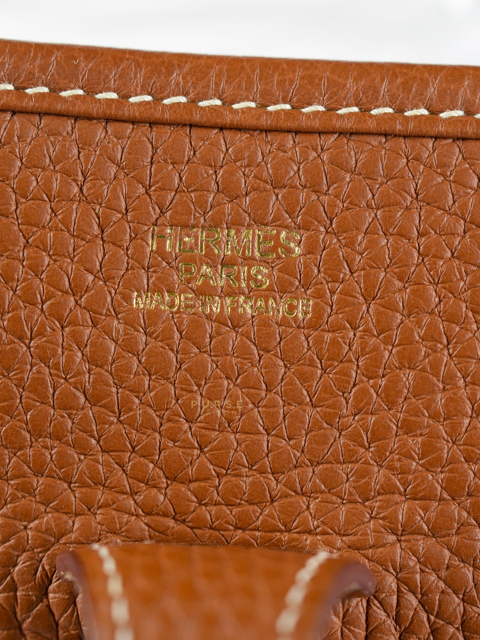 Evelyne III Gold Taurillion Clemence Leather in Gold Hardware Stamp D (2019) | Purse Maison Luxury Bags Shop