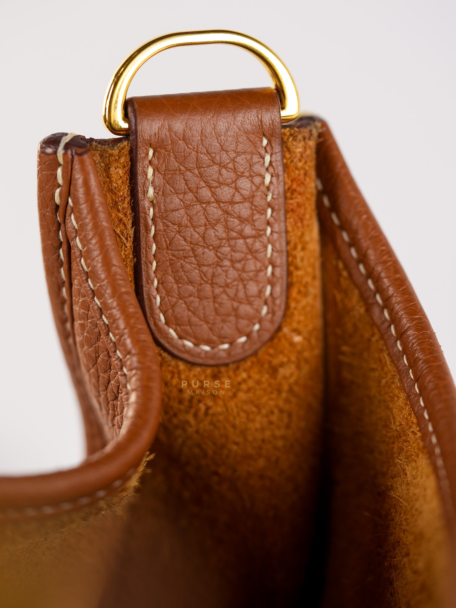 Evelyne III Gold Taurillion Clemence Leather in Gold Hardware Stamp D (2019) | Purse Maison Luxury Bags Shop