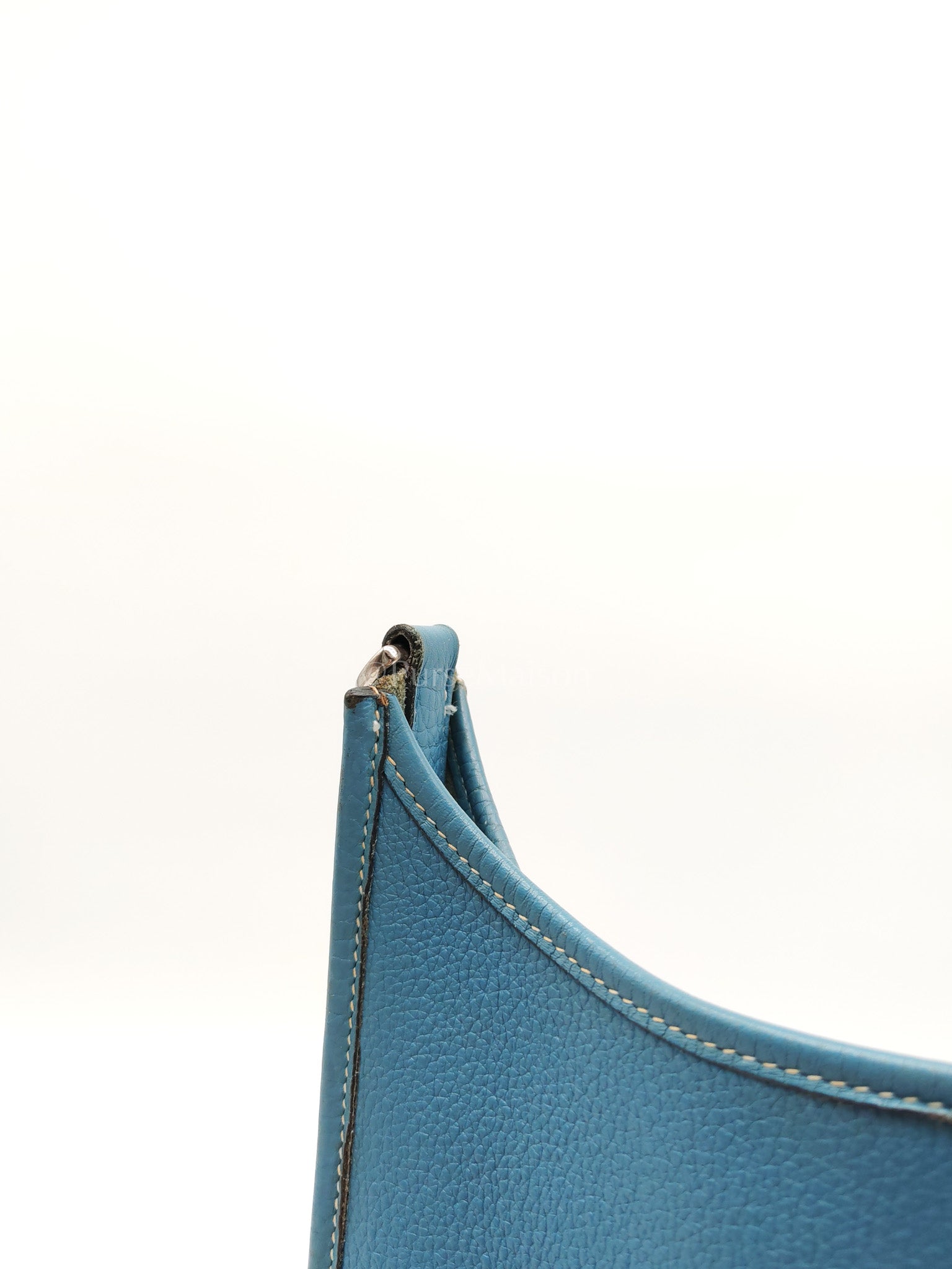 Evelyne PM Blue Jean in Clemence Leather and Palladium Hardware Stamp Square I (2005) | Purse Maison Luxury Bags Shop